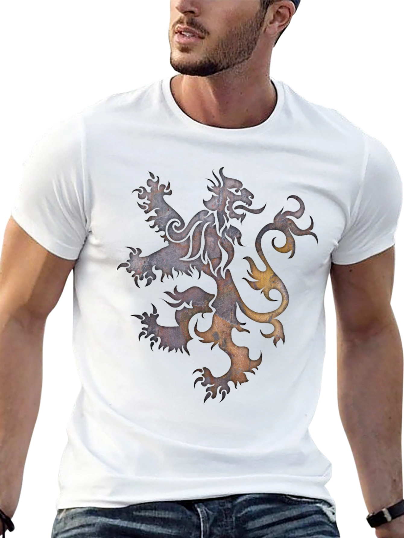 Lion Crest Graphic T-Shirt - Mens Black Tee