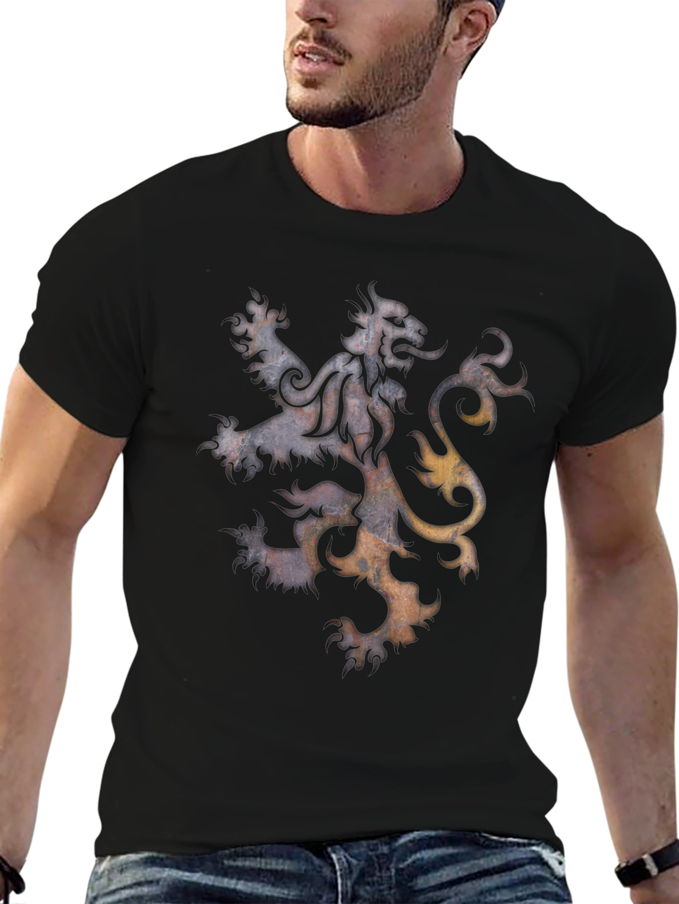 Lion Crest Graphic T-Shirt - Mens Black Tee