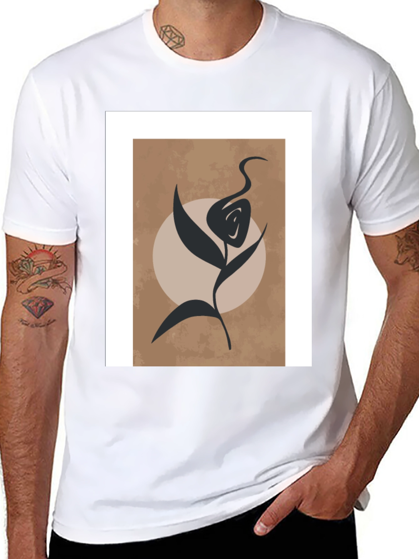 Abstract Floral Graphic Tee - Modern Art Shirt