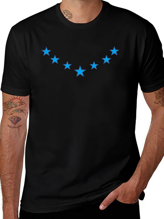 Blue Star Graphic Black T-Shirt