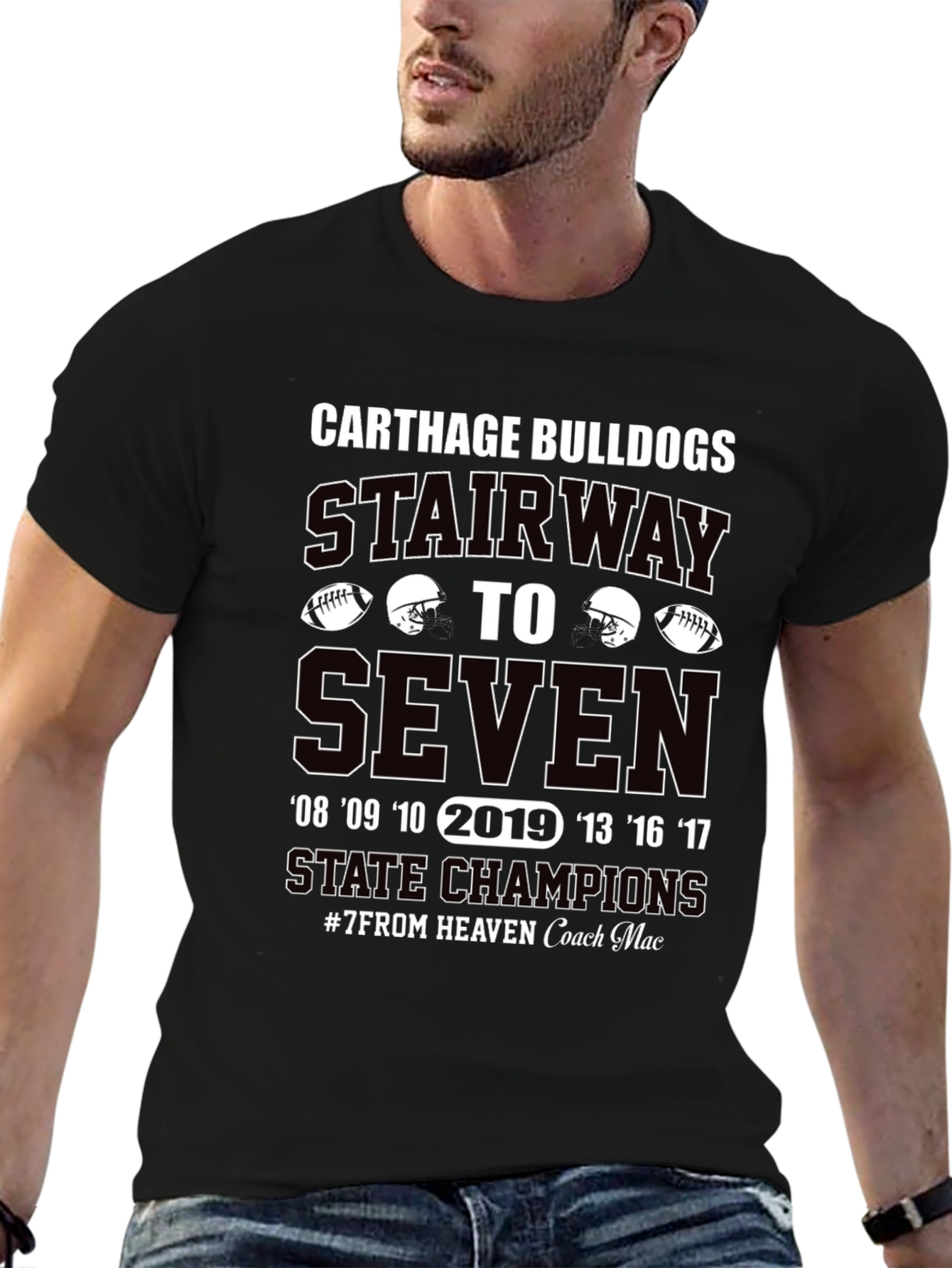 Carthage Bulldogs Stairway to Seven State Champions T-Shirt