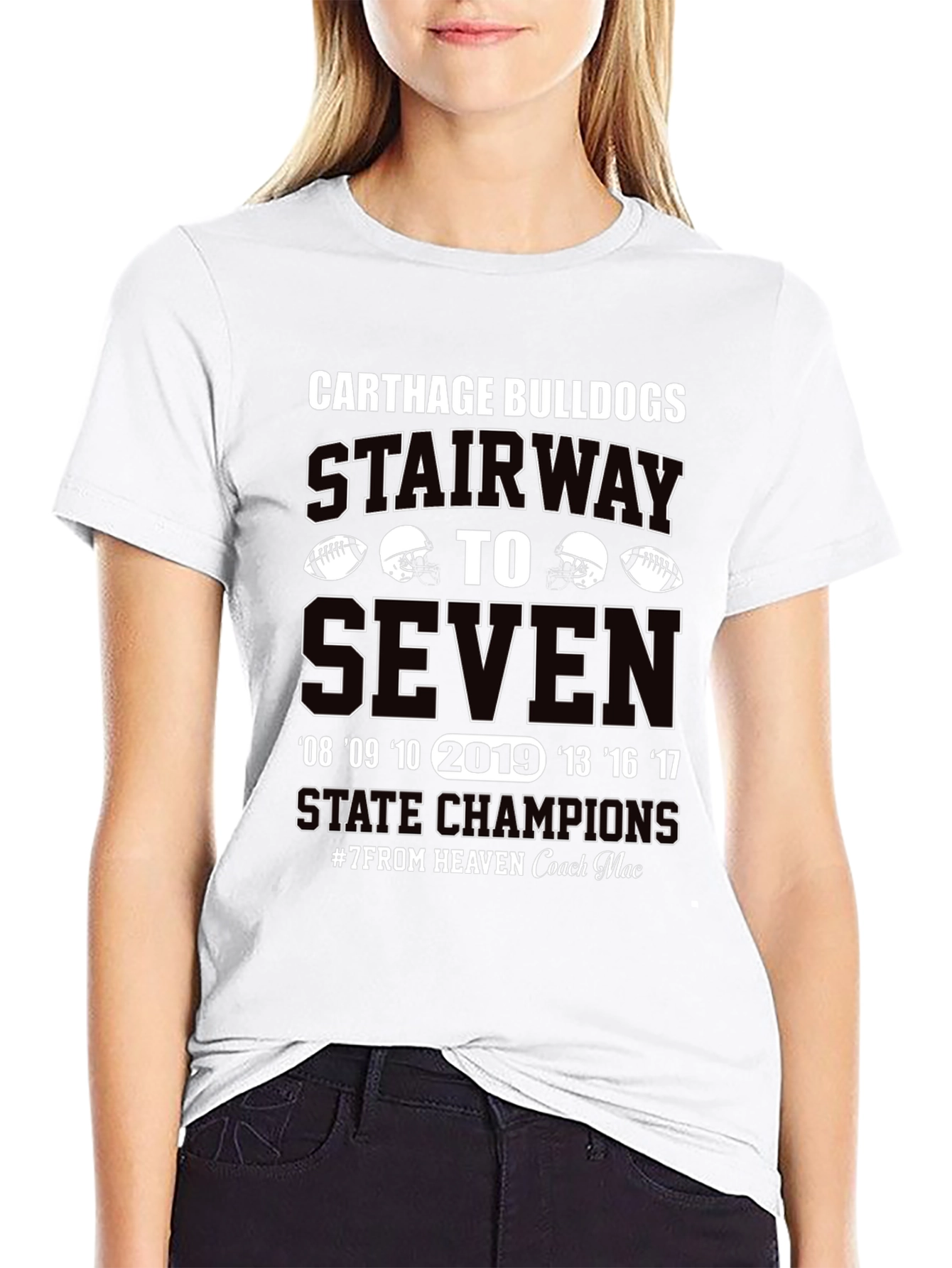Carthage Bulldogs Stairway to Seven State Champions T-Shirt