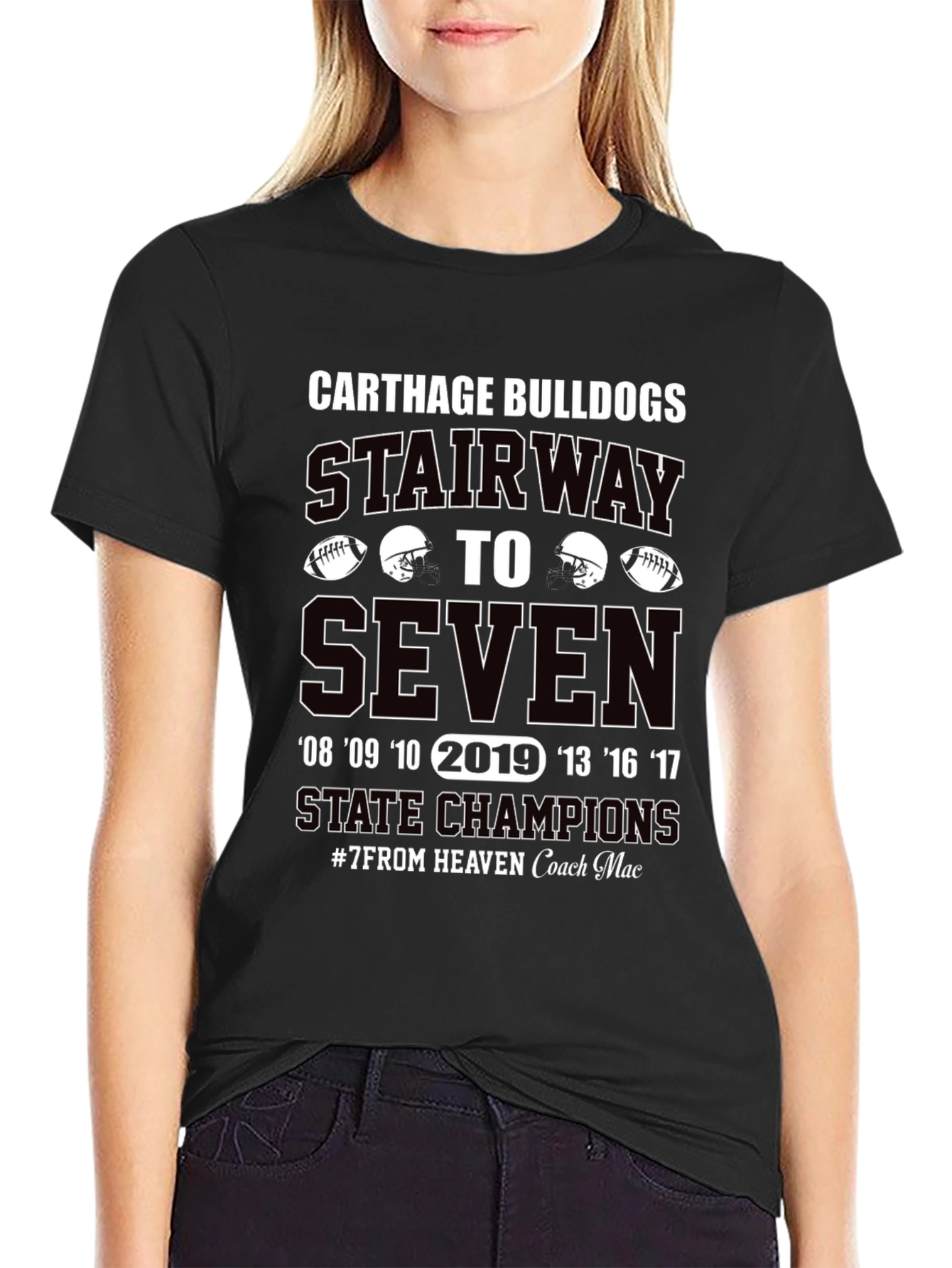 Carthage Bulldogs Stairway to Seven State Champions T-Shirt