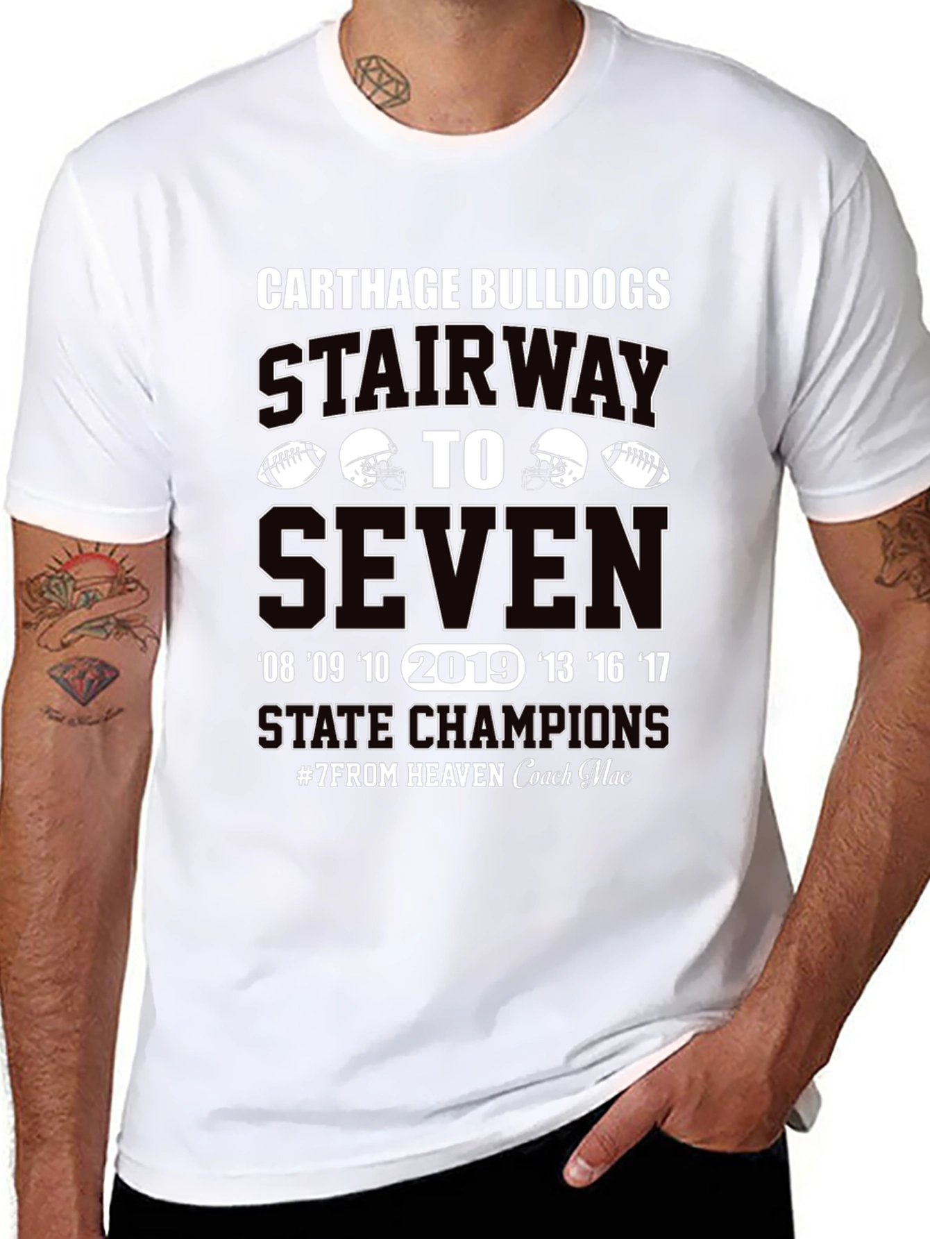 Carthage Bulldogs Stairway to Seven State Champions T-Shirt