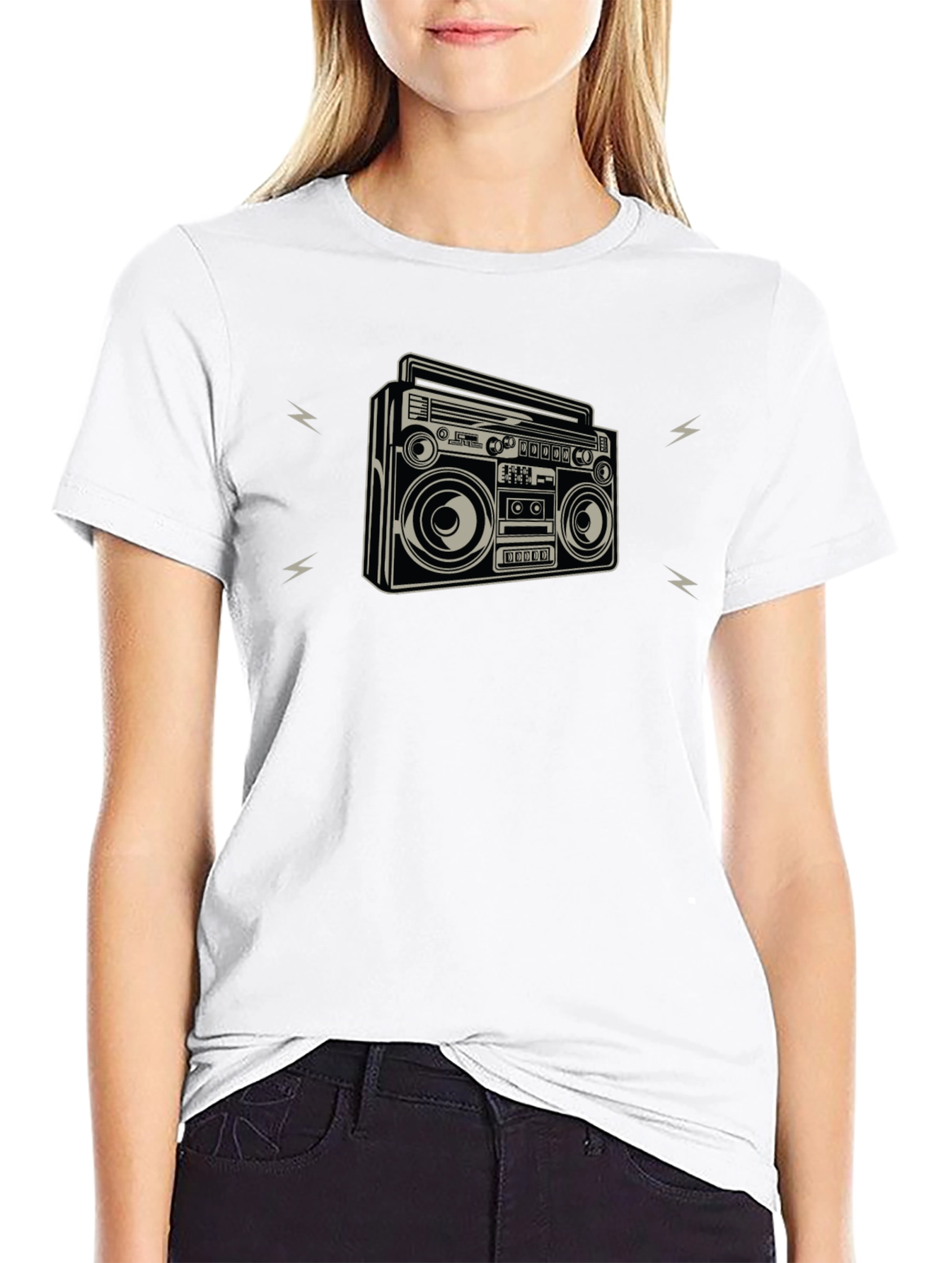 Retro Boombox Graphic Tee - Classic Style