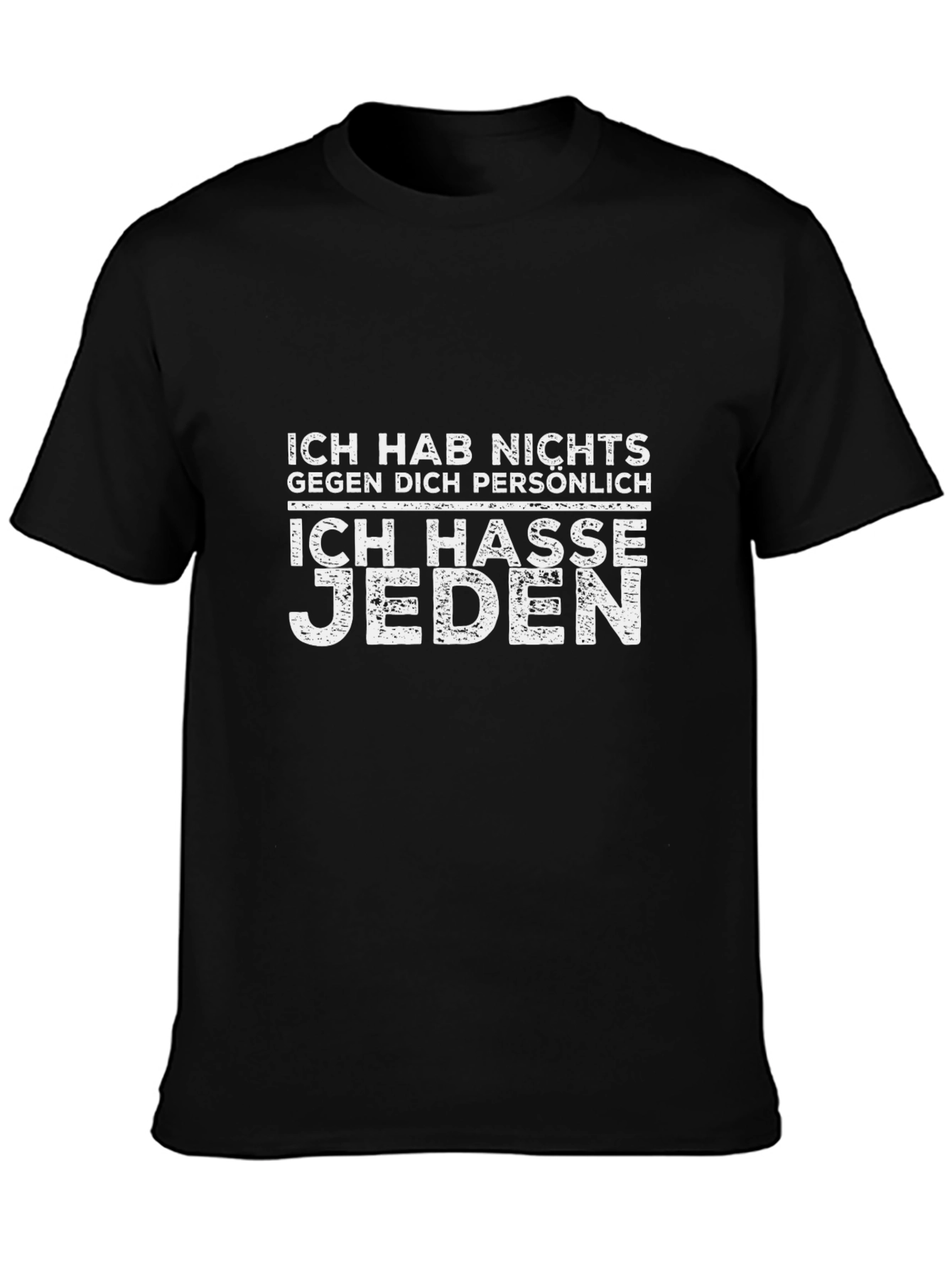 Ich Hasse Jeden Graphic Tee - Black