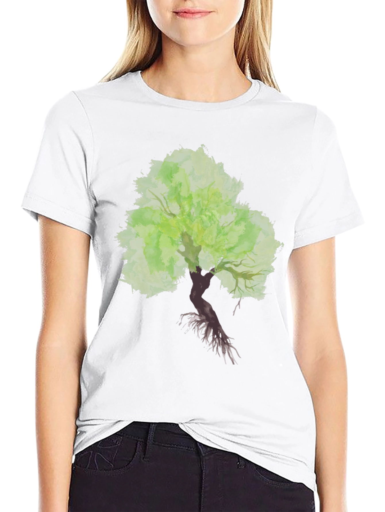 Bonsai Tree Graphic Tee - Black Cotton Blend