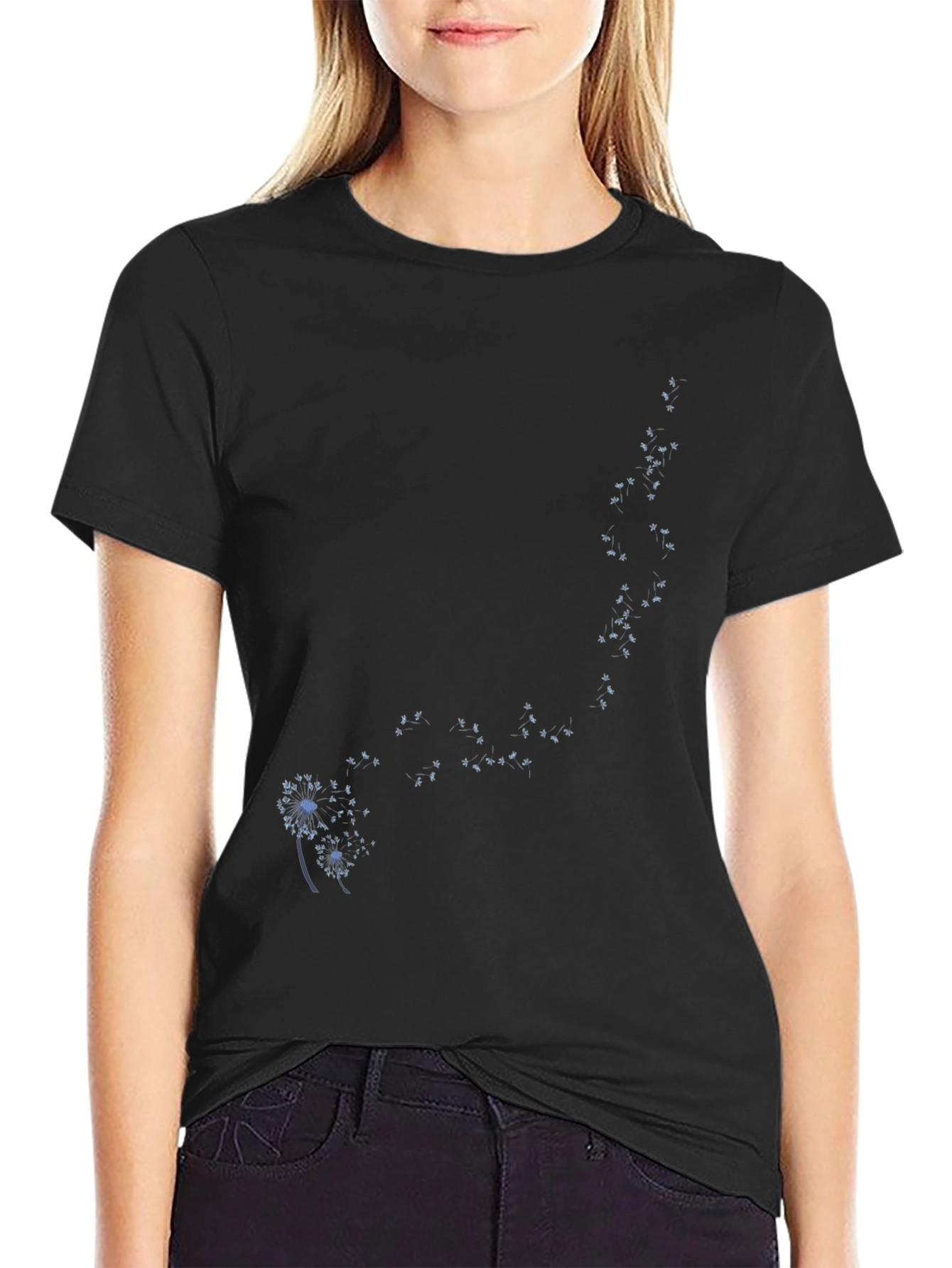Black Dandelion Tee - Stylish Graphic Print
