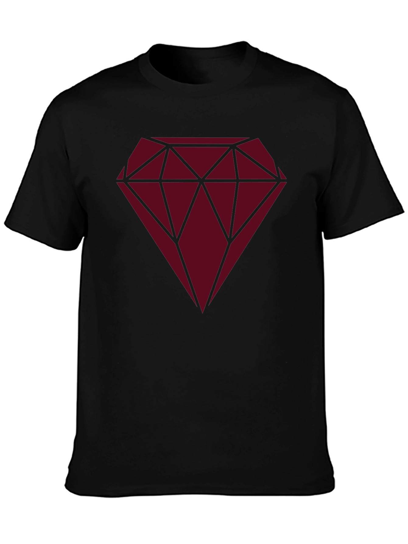 Diamond Graphic Print Black T-Shirt