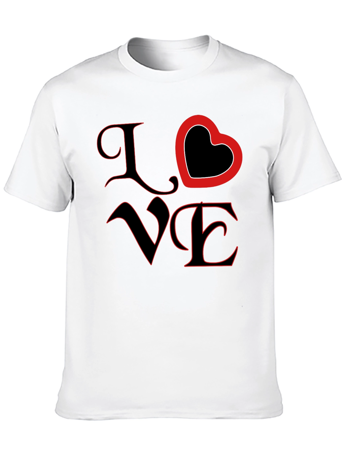 Love Heart Graphic Black T-Shirt