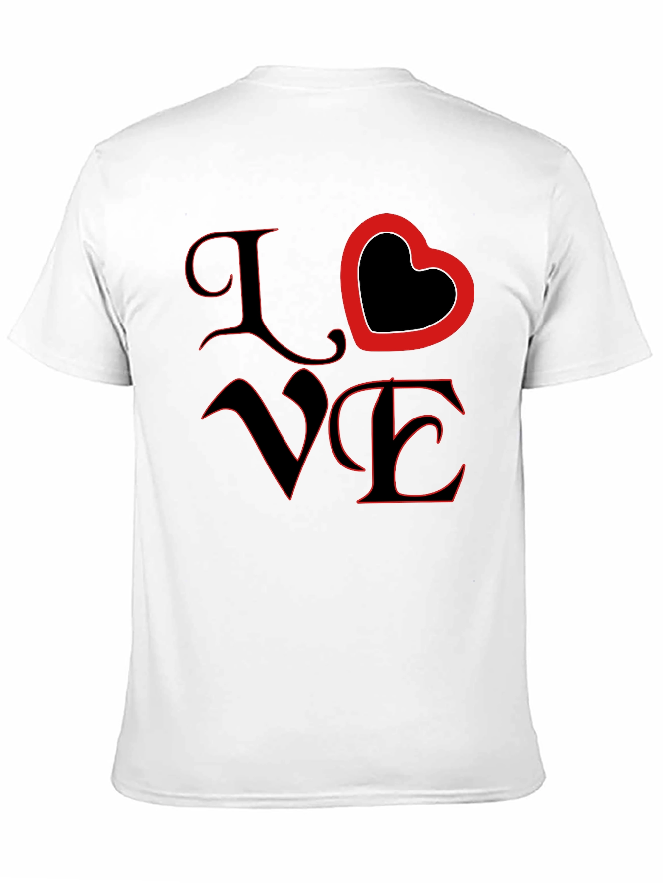 Love Heart Graphic Black T-Shirt