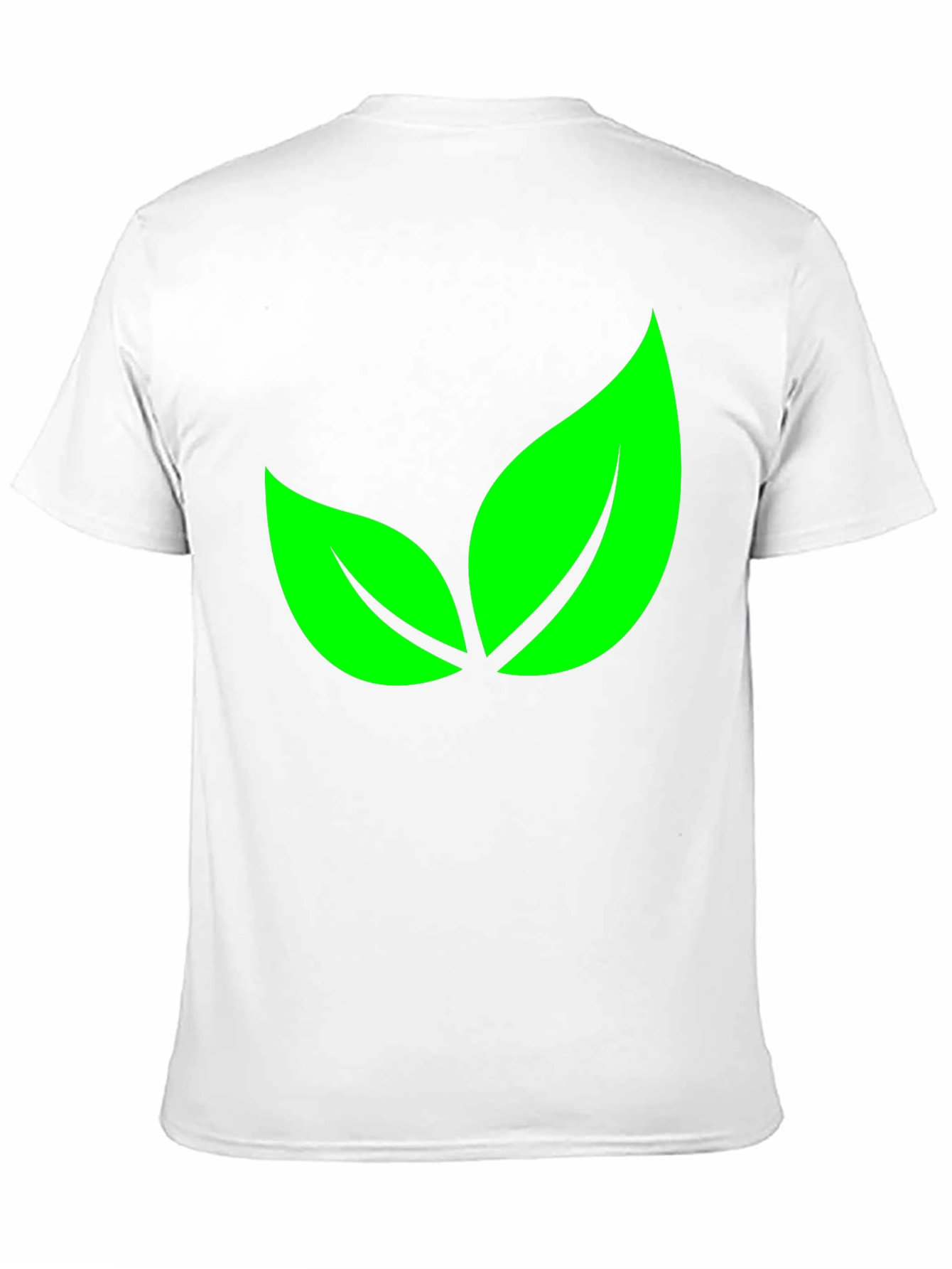 Green Leaves Graphic Black T-Shirt