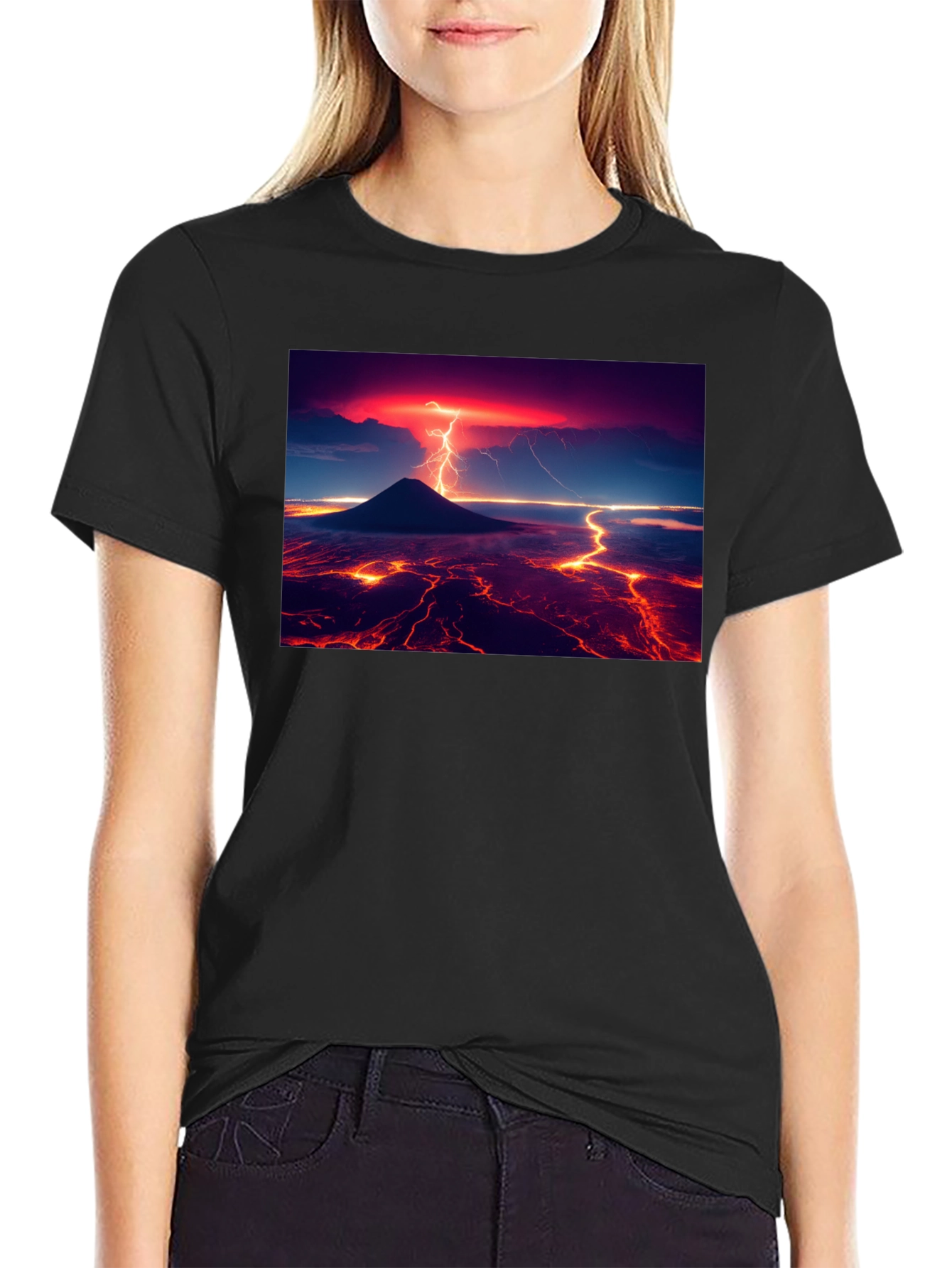 Lava Lightning Black T-Shirt
