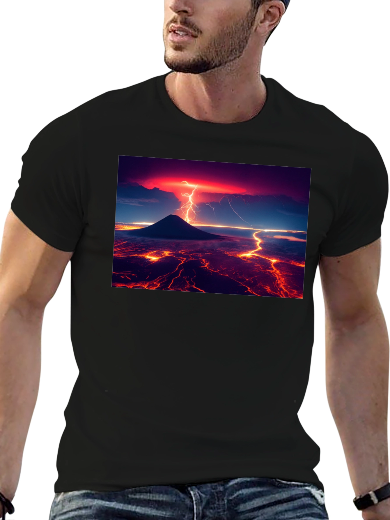 Lava Lightning Black T-Shirt
