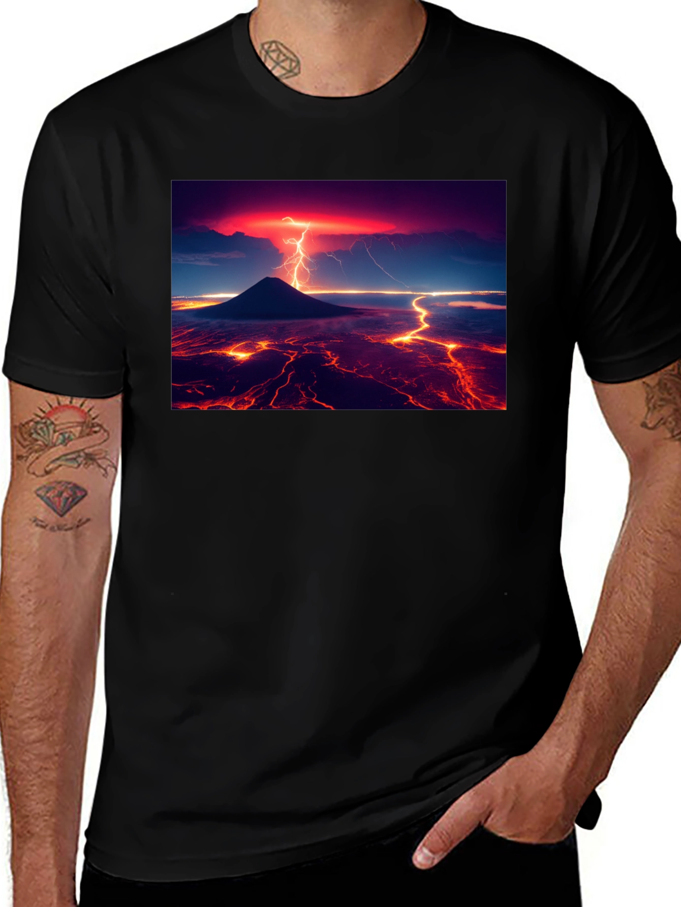 Lava Lightning Black T-Shirt