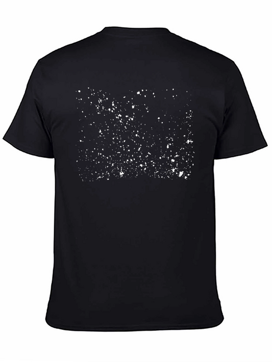 Abstract Splatter Print Black T-Shirt