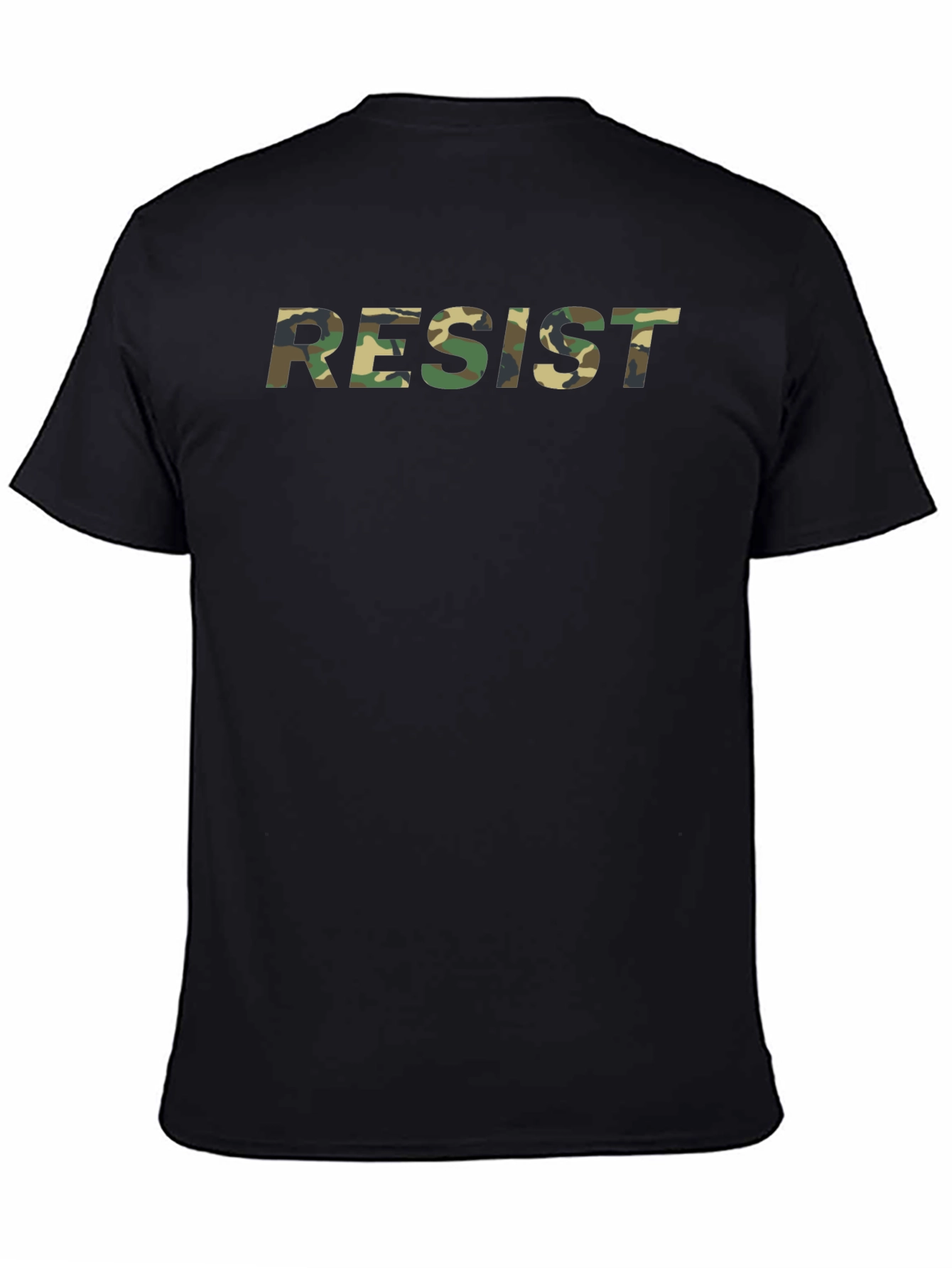 Resist Camo Print Black T-Shirt