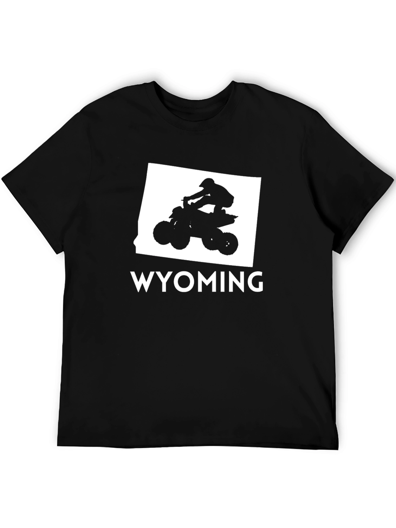 Wyoming ATV T-Shirt - Black Cotton Graphic Tee