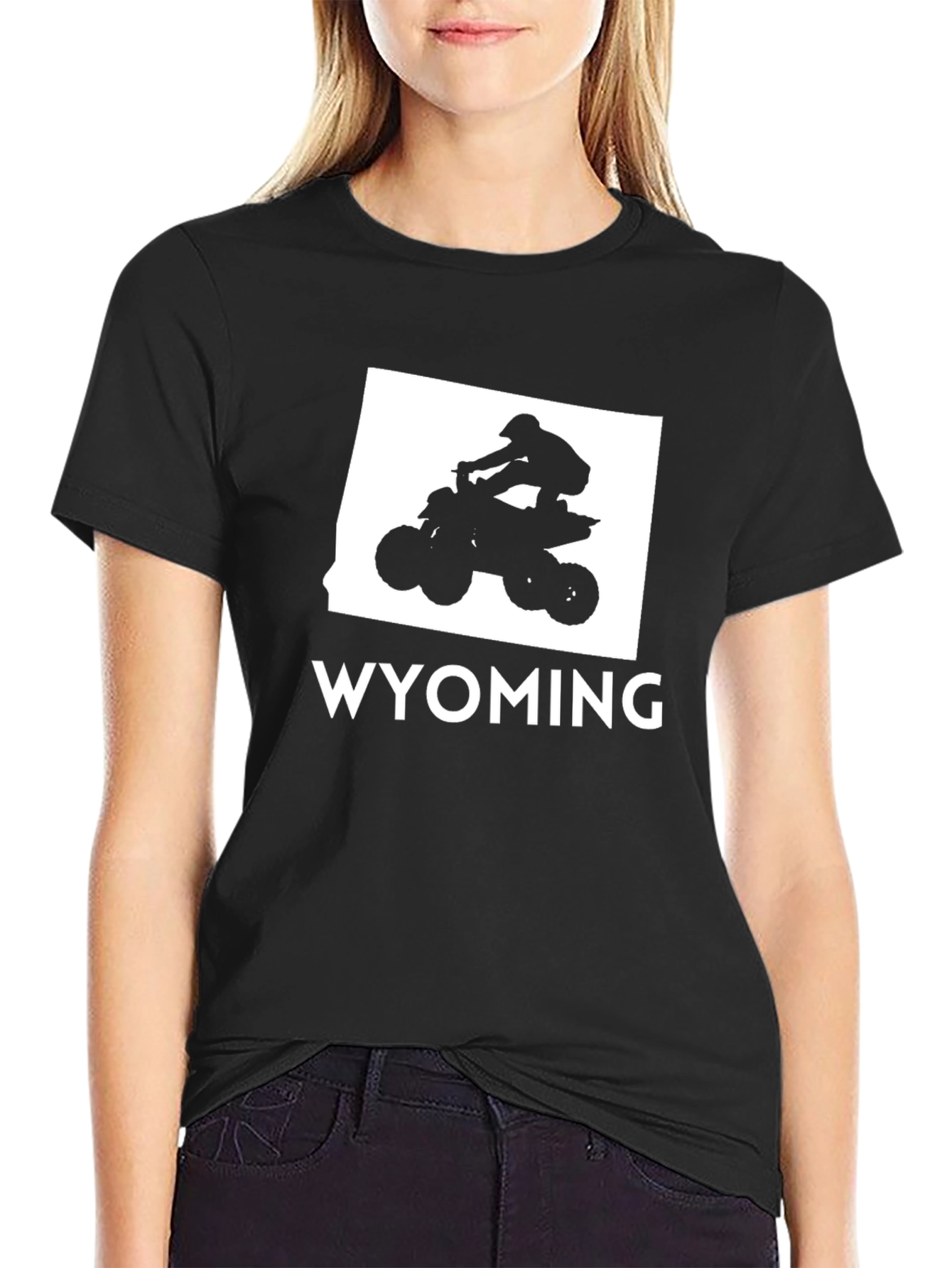 Wyoming ATV T-Shirt - Black Cotton Graphic Tee