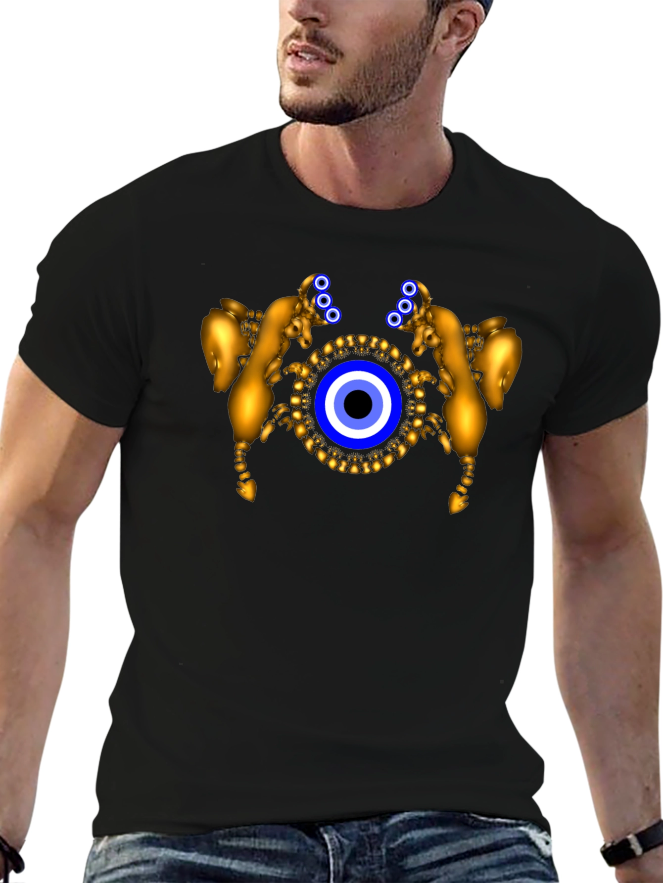 Evil Eye Golden Ram Graphic T-Shirt