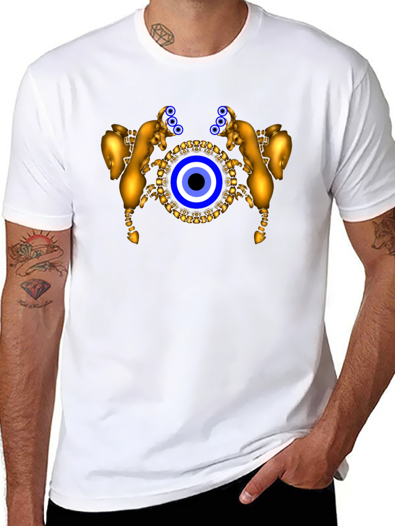Evil Eye Golden Ram Graphic T-Shirt
