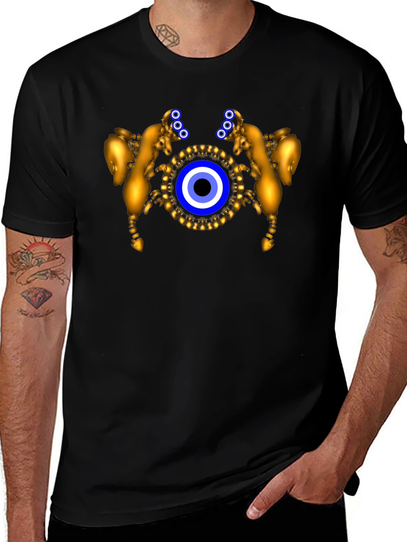 Evil Eye Golden Ram Graphic T-Shirt