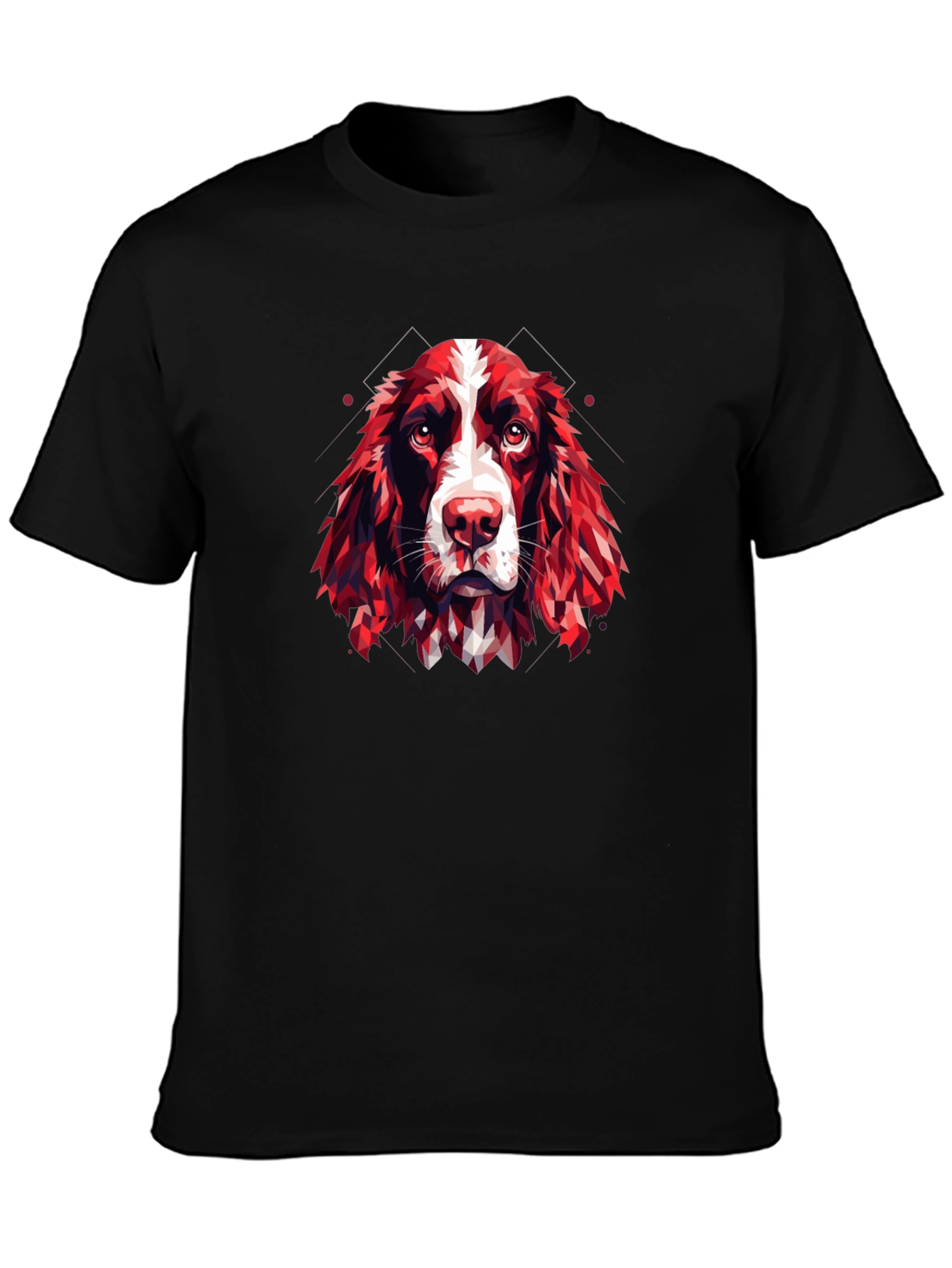 Dog Breed Geometric Design Black T-Shirt