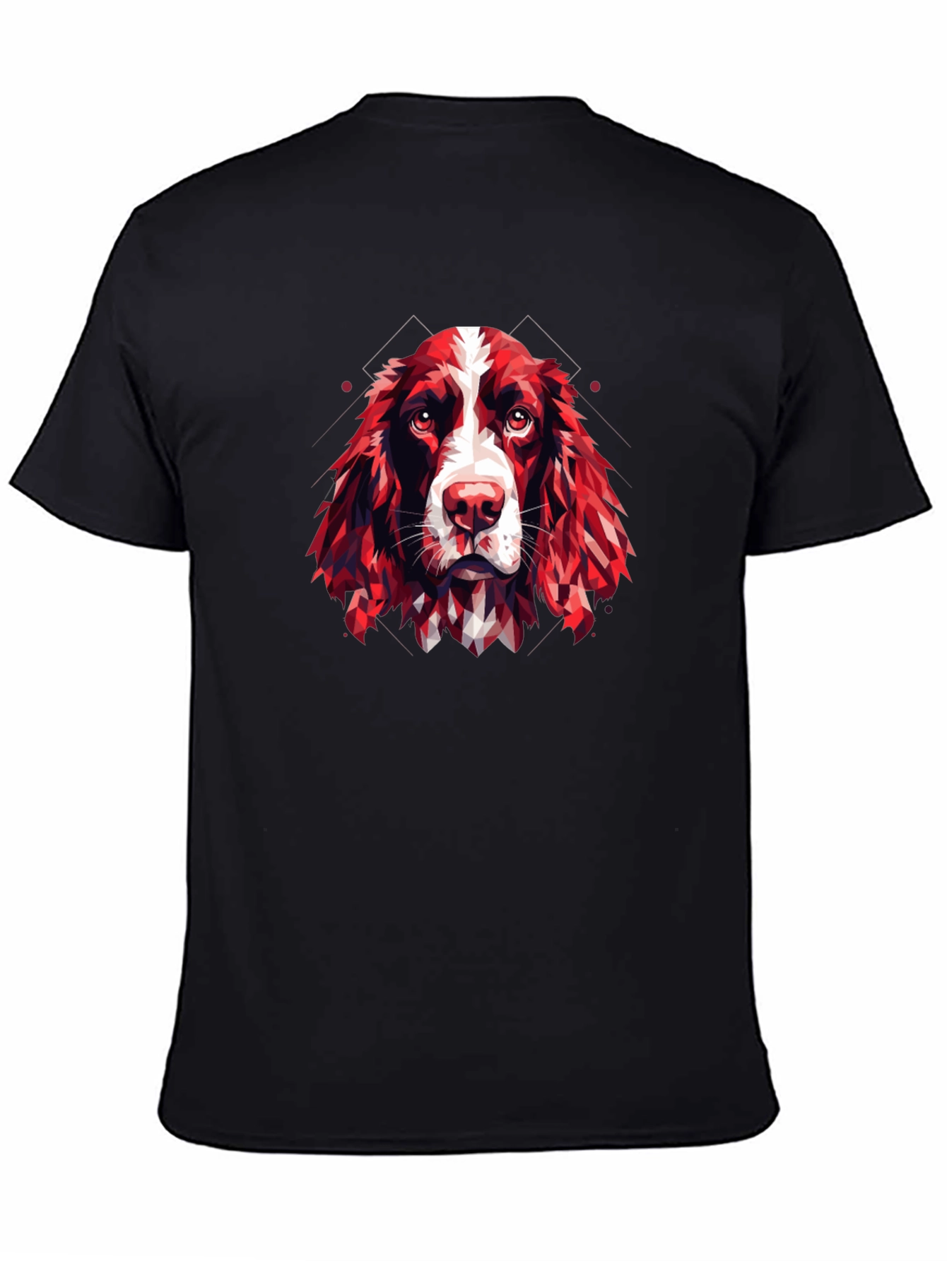 Dog Breed Geometric Design Black T-Shirt