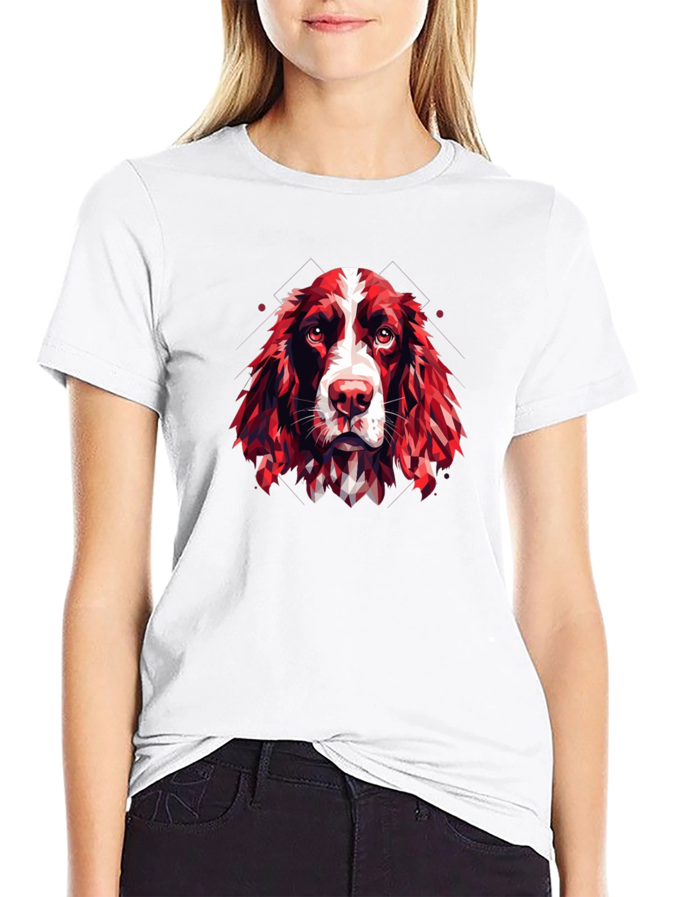 Dog Breed Geometric Design Black T-Shirt
