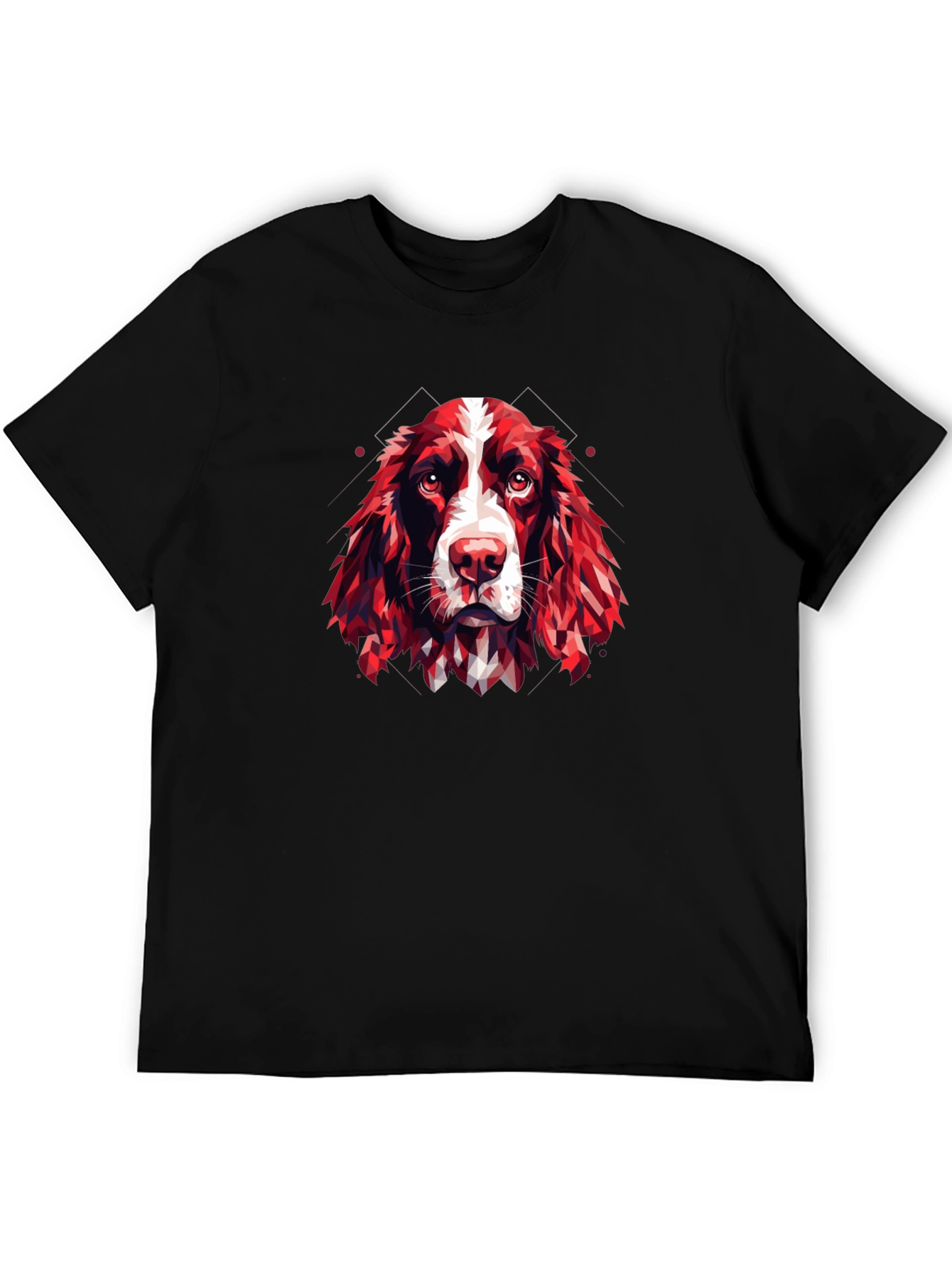 Dog Breed Geometric Design Black T-Shirt