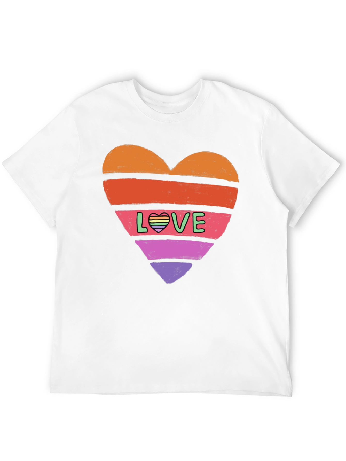 Rainbow Heart Love Graphic Tee