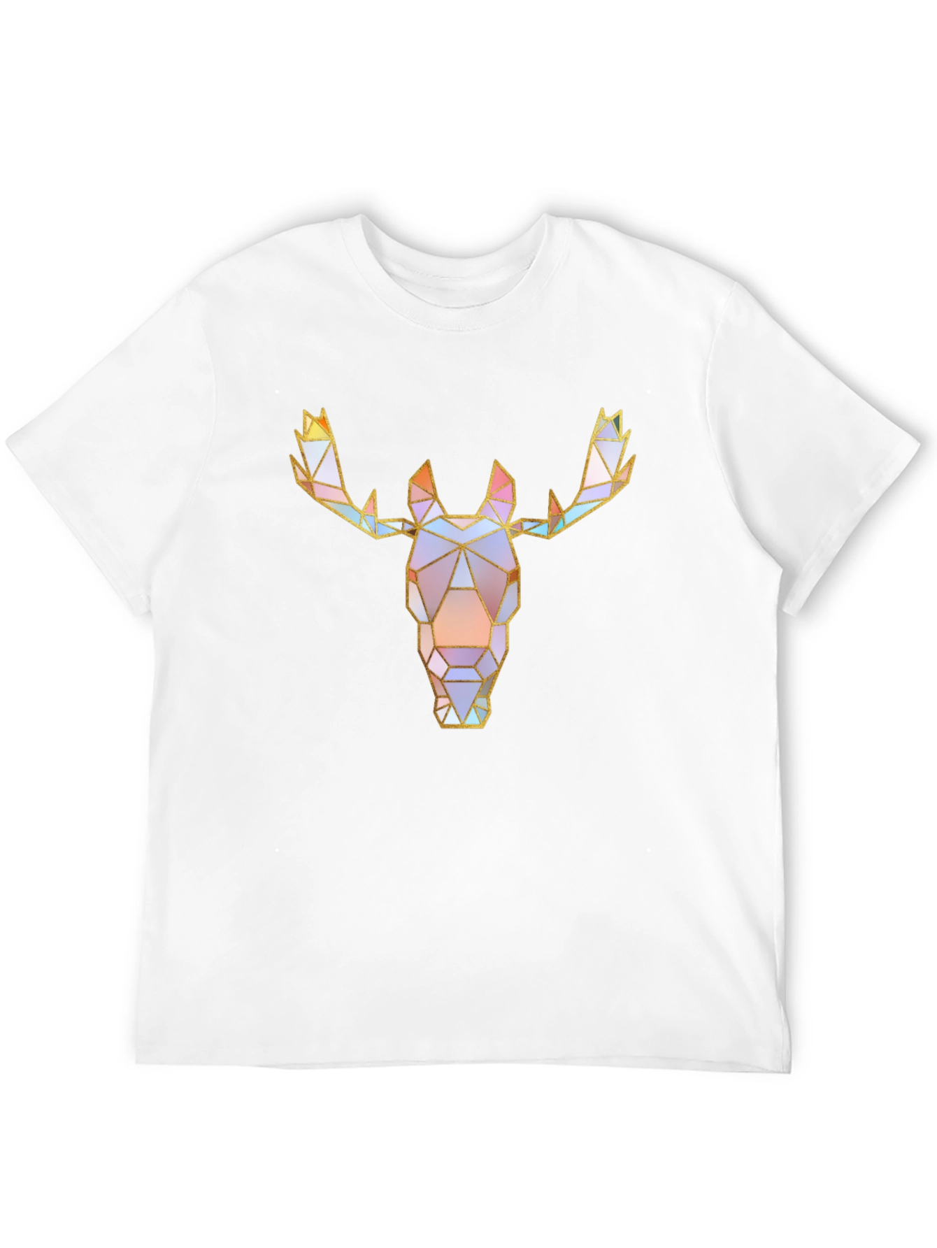 Geometric Moose Graphic Tee - Modern Style