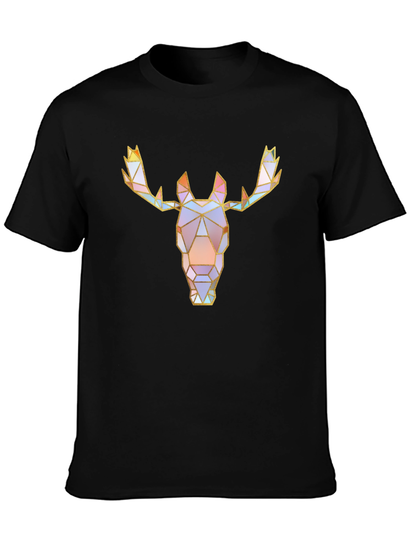 Geometric Moose Graphic Tee - Modern Style