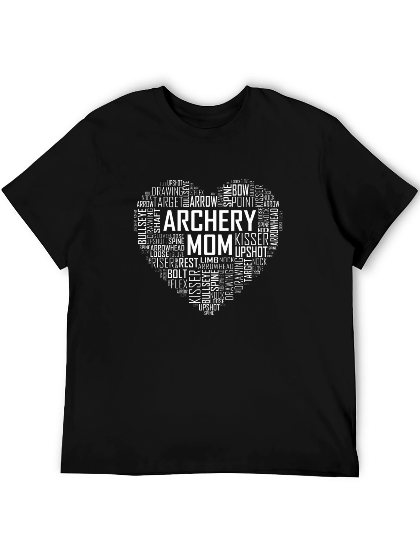 Archery Mom Heart Graphic Tee - Black
