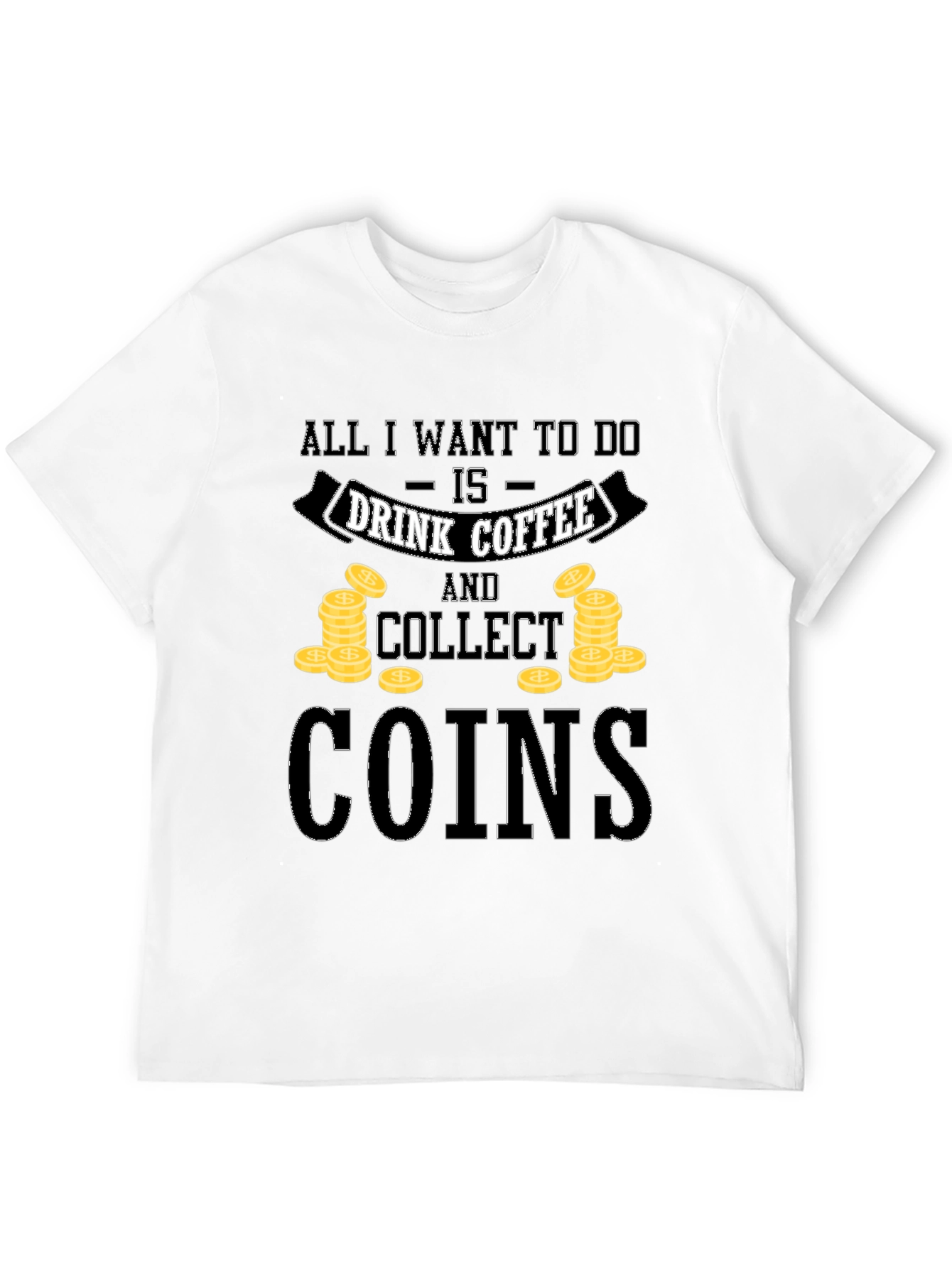 Coffee & Coins Graphic Tee - Collectibles Hobby T-Shirt