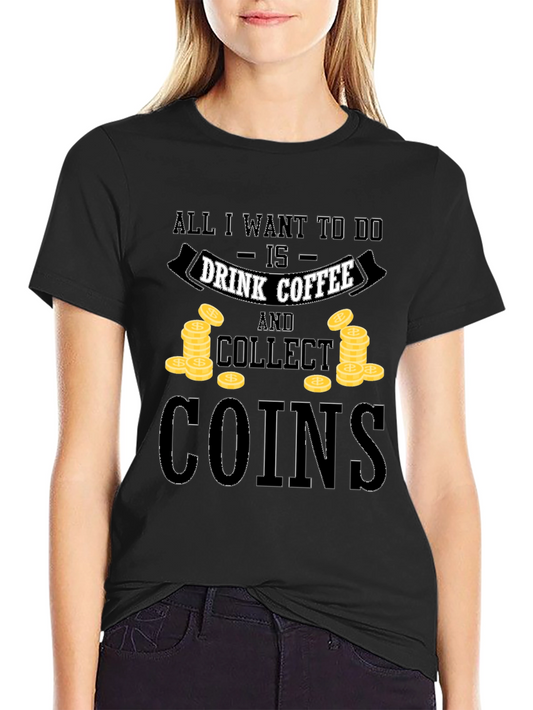 Coffee & Coins Graphic Tee - Collectibles Hobby T-Shirt