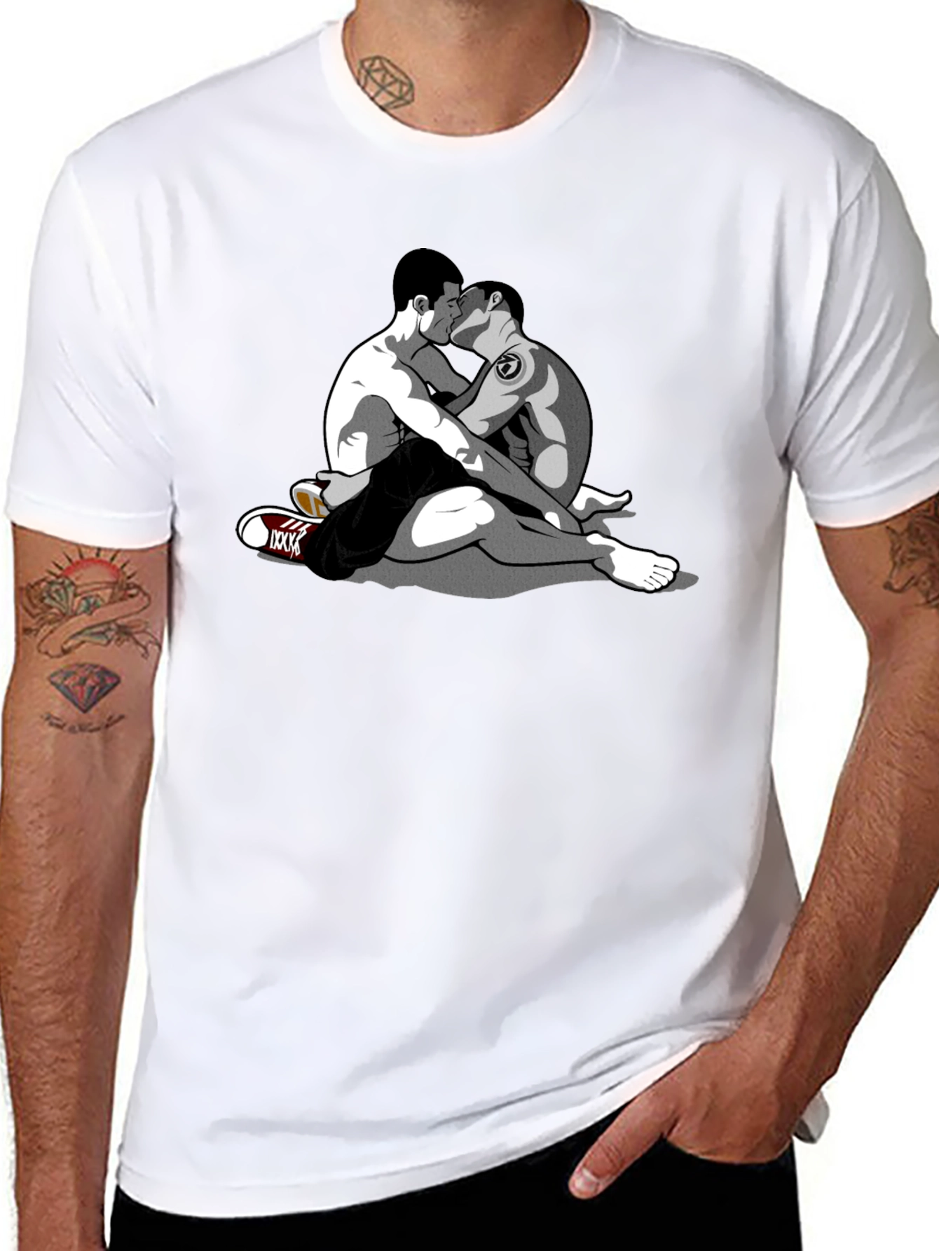 Embrace Tee - Graphic Gay Kiss Design