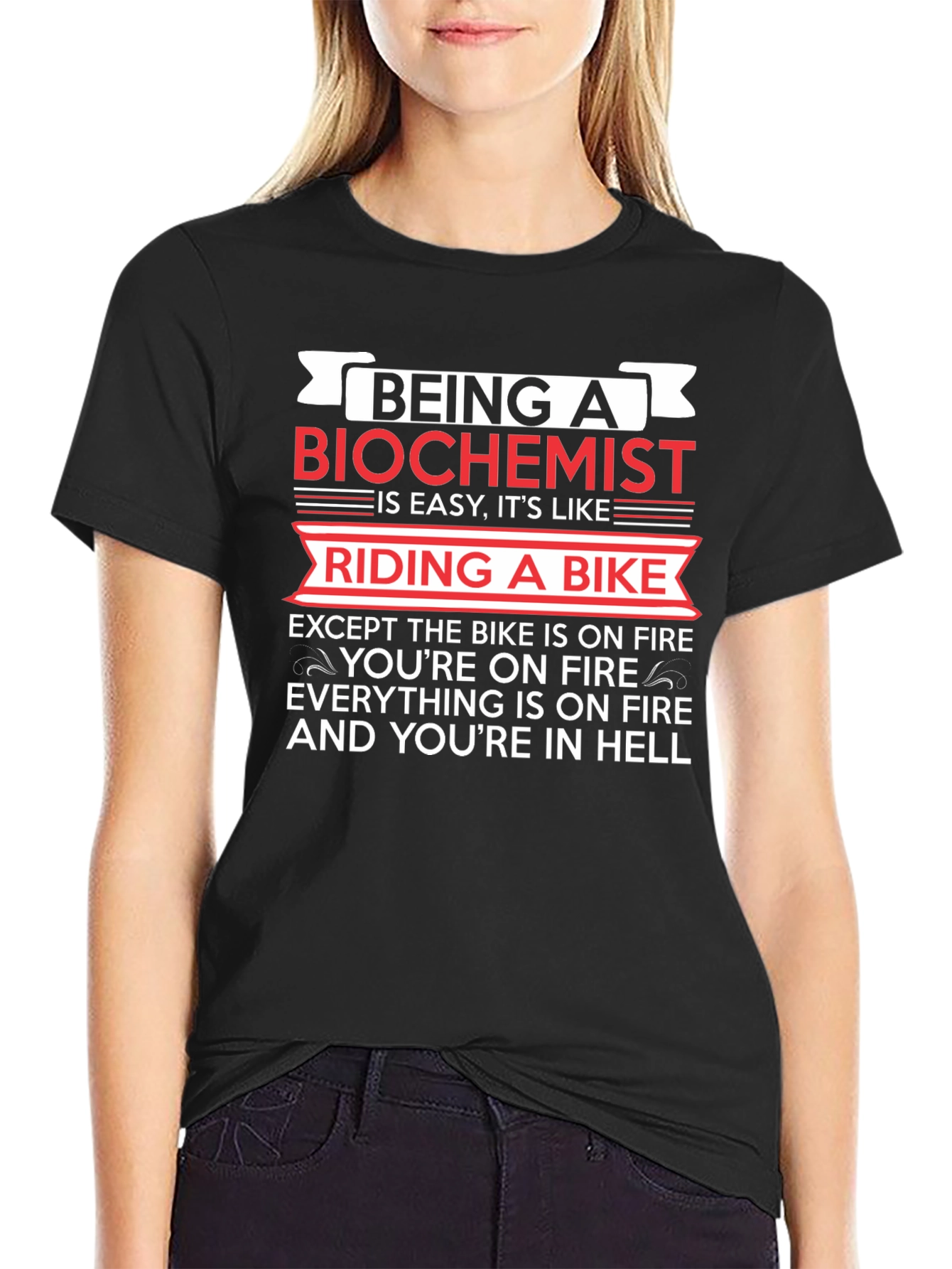 Biochemist On Fire T-Shirt Funny Science Tee