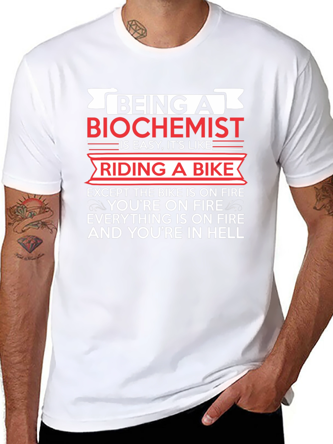 Biochemist On Fire T-Shirt Funny Science Tee