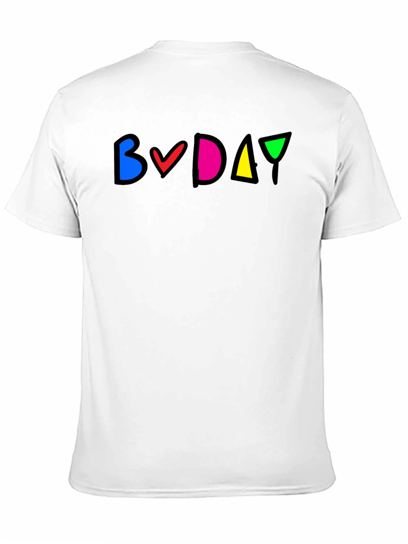 Colorful BVDAY Black T-Shirt