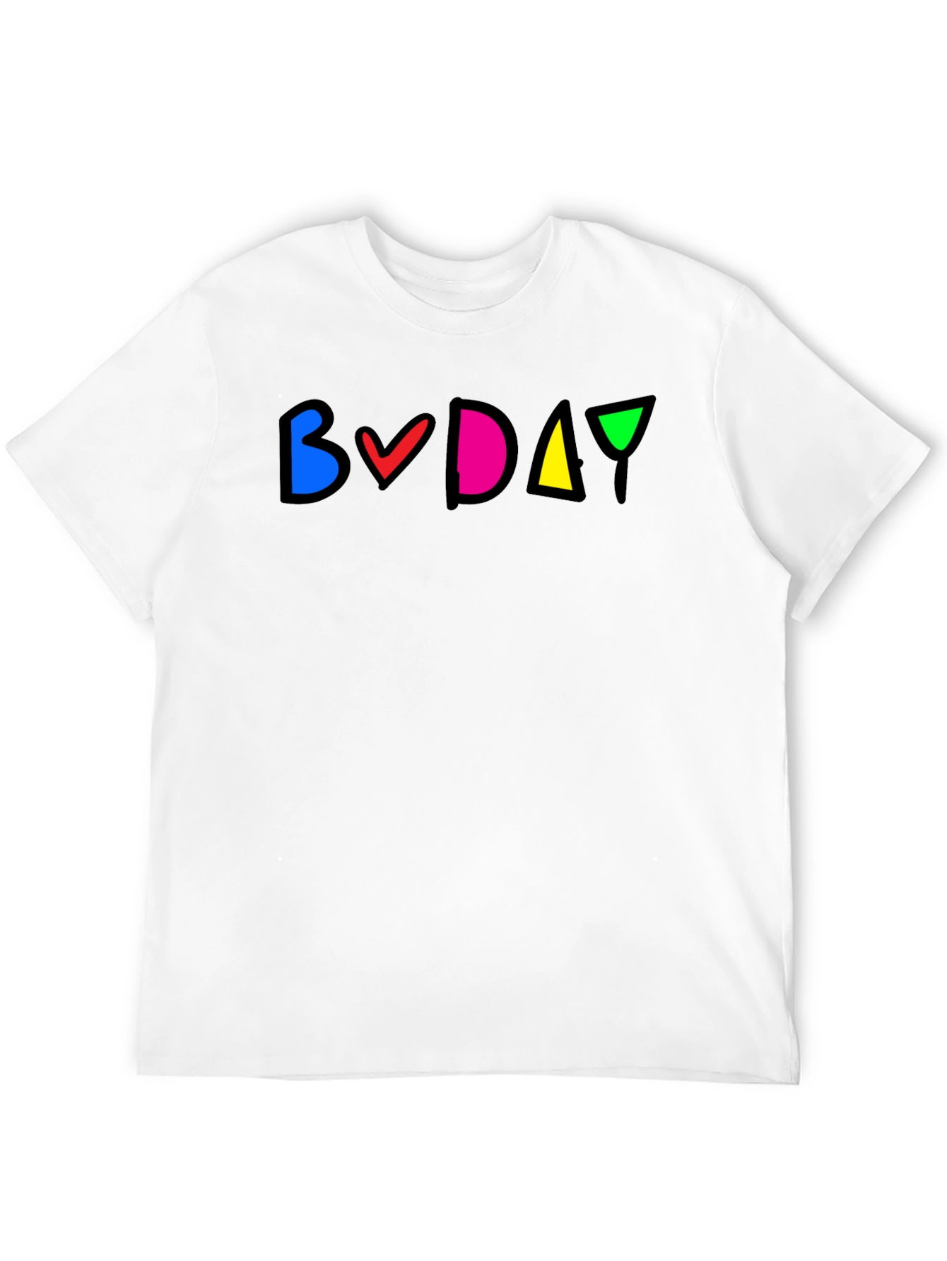 Colorful BVDAY Black T-Shirt