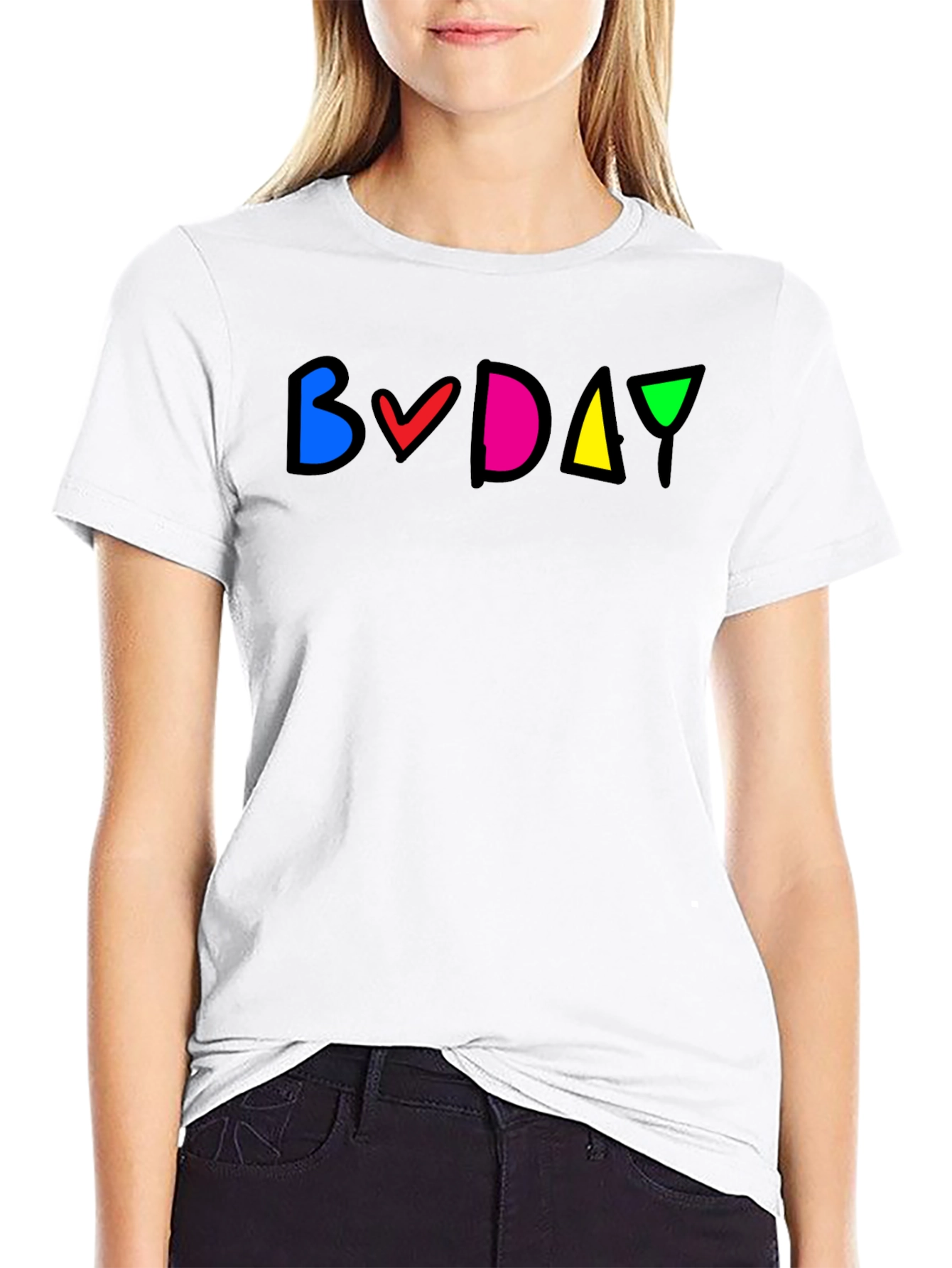 Colorful BVDAY Black T-Shirt