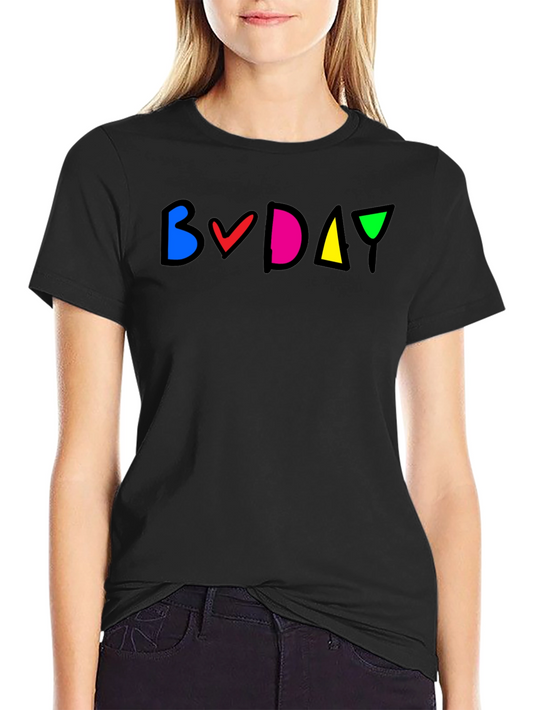 Colorful BVDAY Black T-Shirt