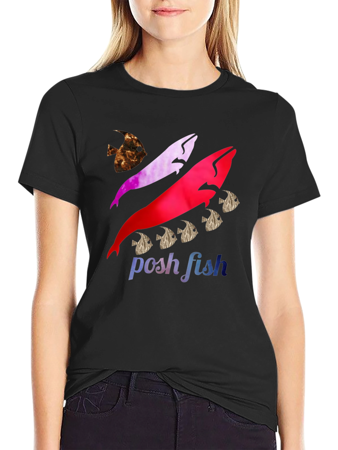 Posh Fish Graphic T-Shirt - Stylish Cotton Tee