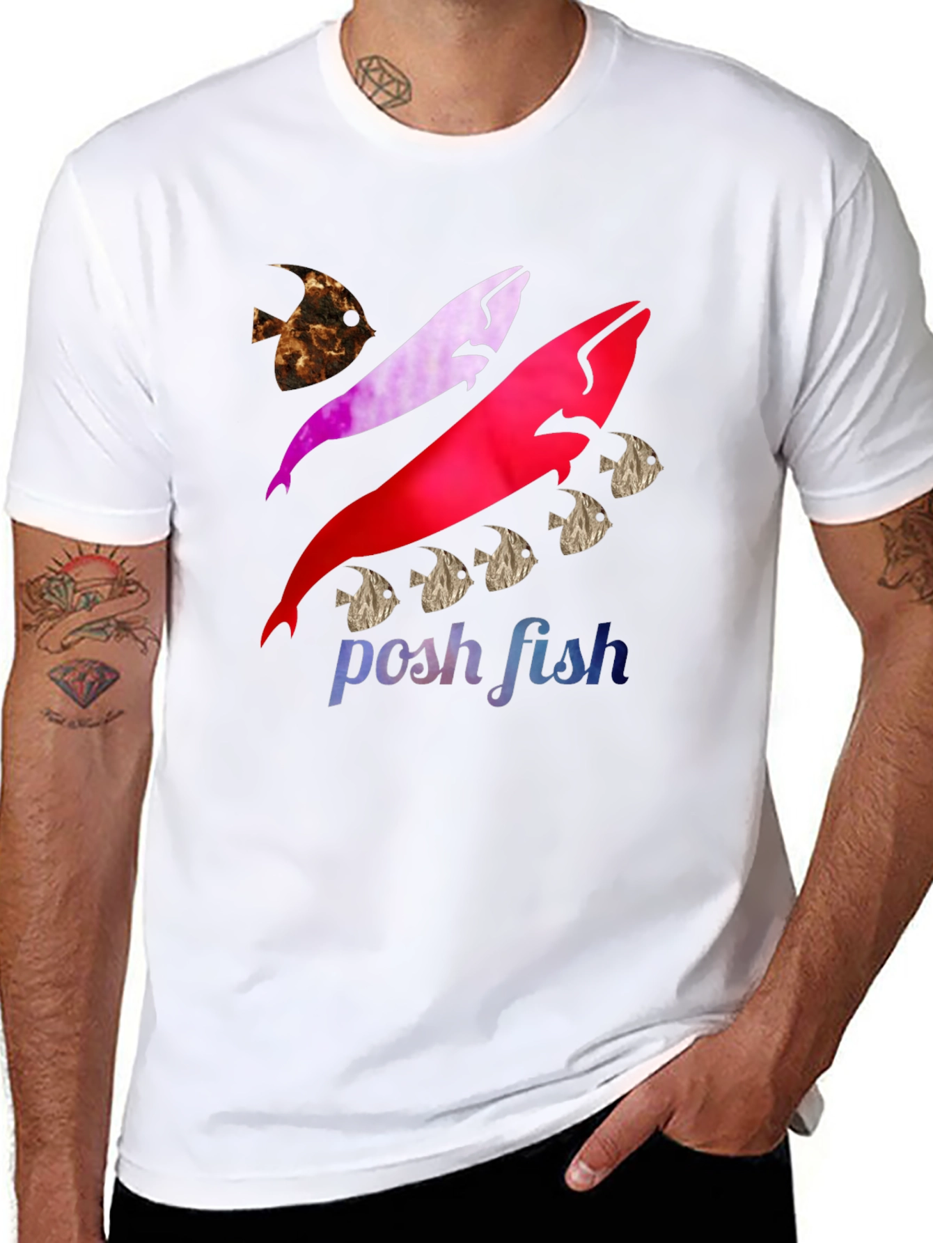 Posh Fish Graphic T-Shirt - Stylish Cotton Tee