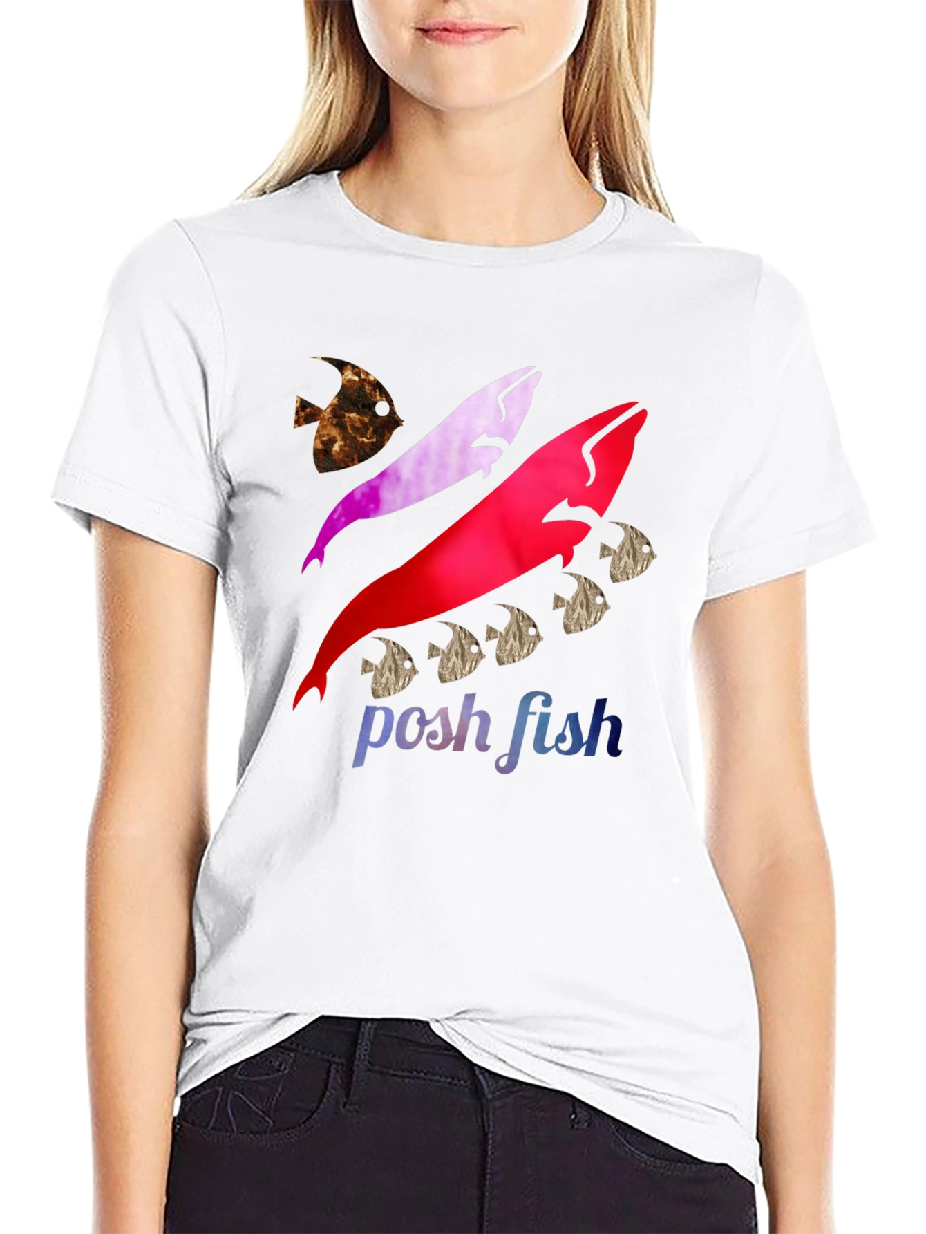 Posh Fish Graphic T-Shirt - Stylish Cotton Tee