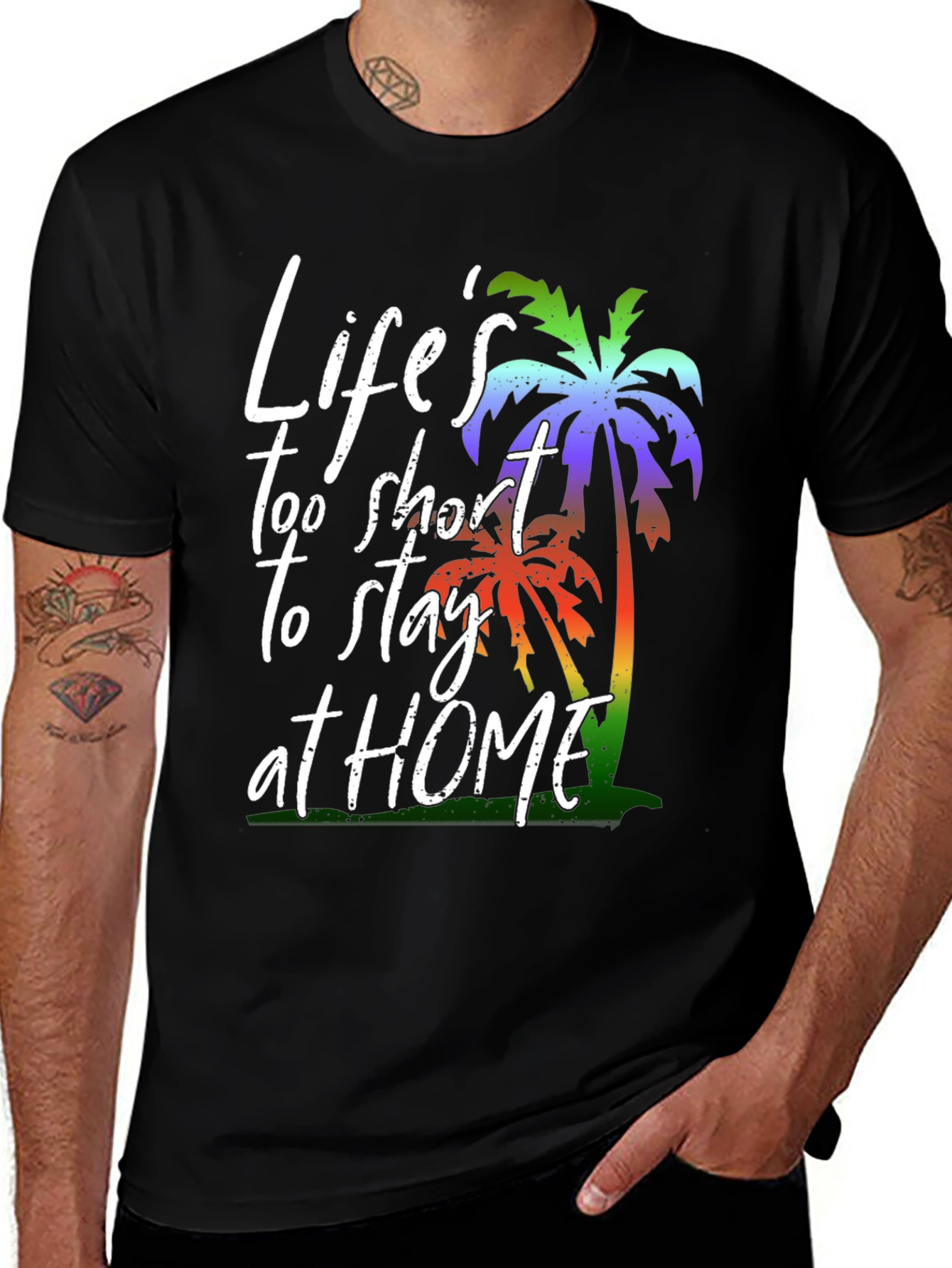 Lifes Too Short Palm Tree Graphic Tee