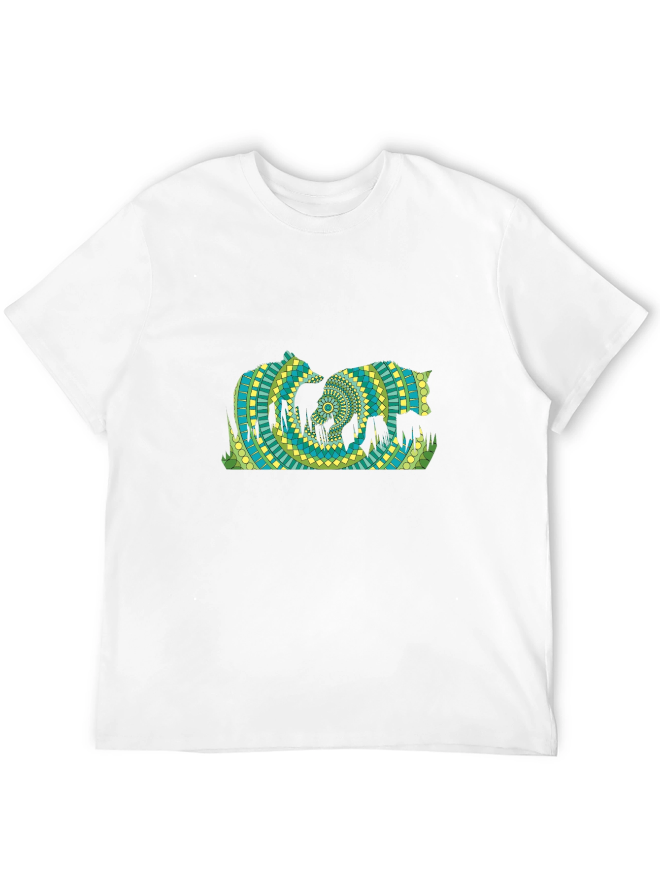 Geometric Bears T-Shirt - Black