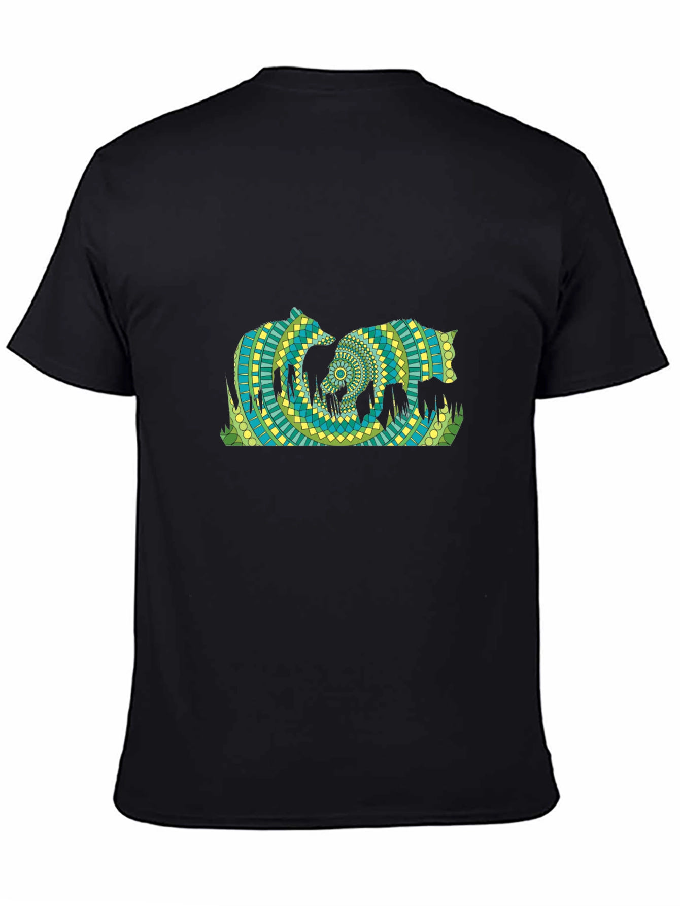 Geometric Bears T-Shirt - Black
