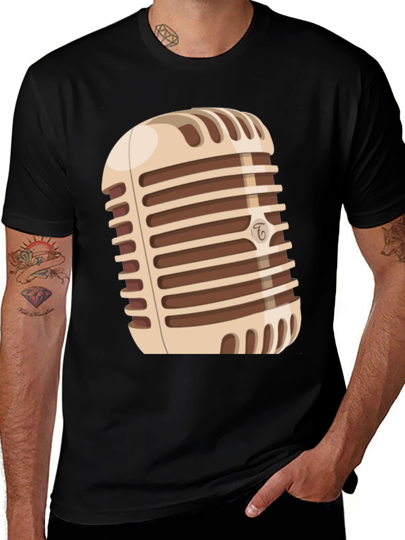 Retro Microphone Graphic T-Shirt